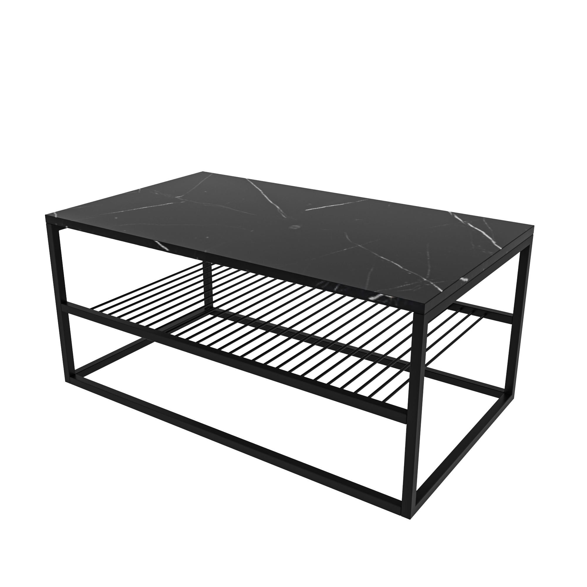 Masuta de cafea, Hanah Home, pal melaminat, negru, 95x55x43 cm