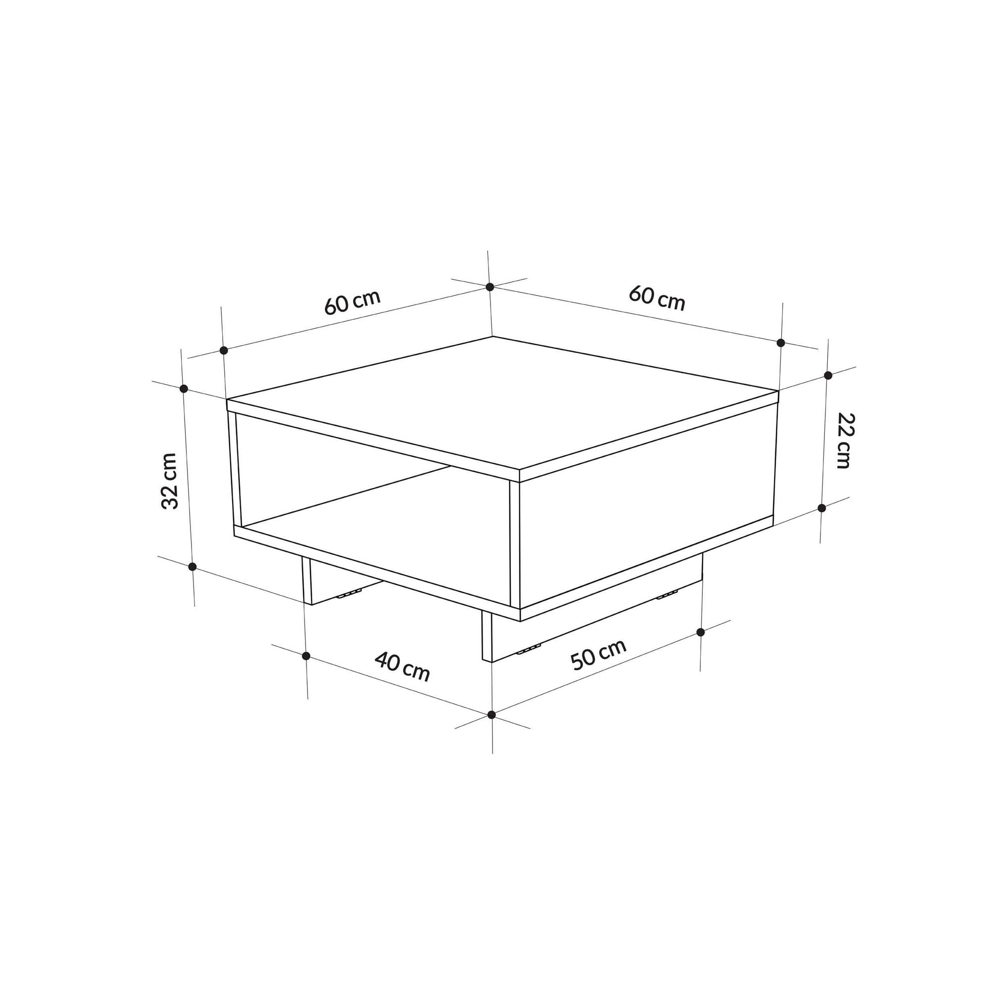 Masuta de cafea, Hanah Home, pal melaminat, antracit, 60x60x32 cm — imaginea 9