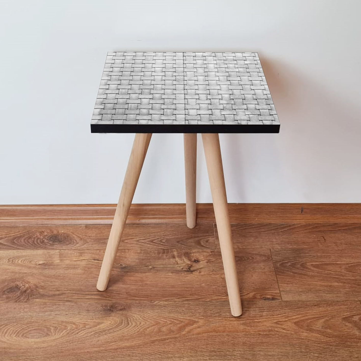 Masuta laterala, Hanah Home, mdf, gri alb, 35x35x42 cm