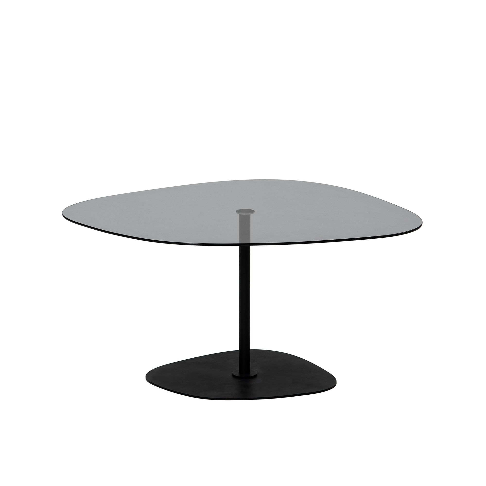 Masuta de cafea, Hanah Home, sticla securizata, gri inchis si negru, 85x67x40 cm — imaginea 2