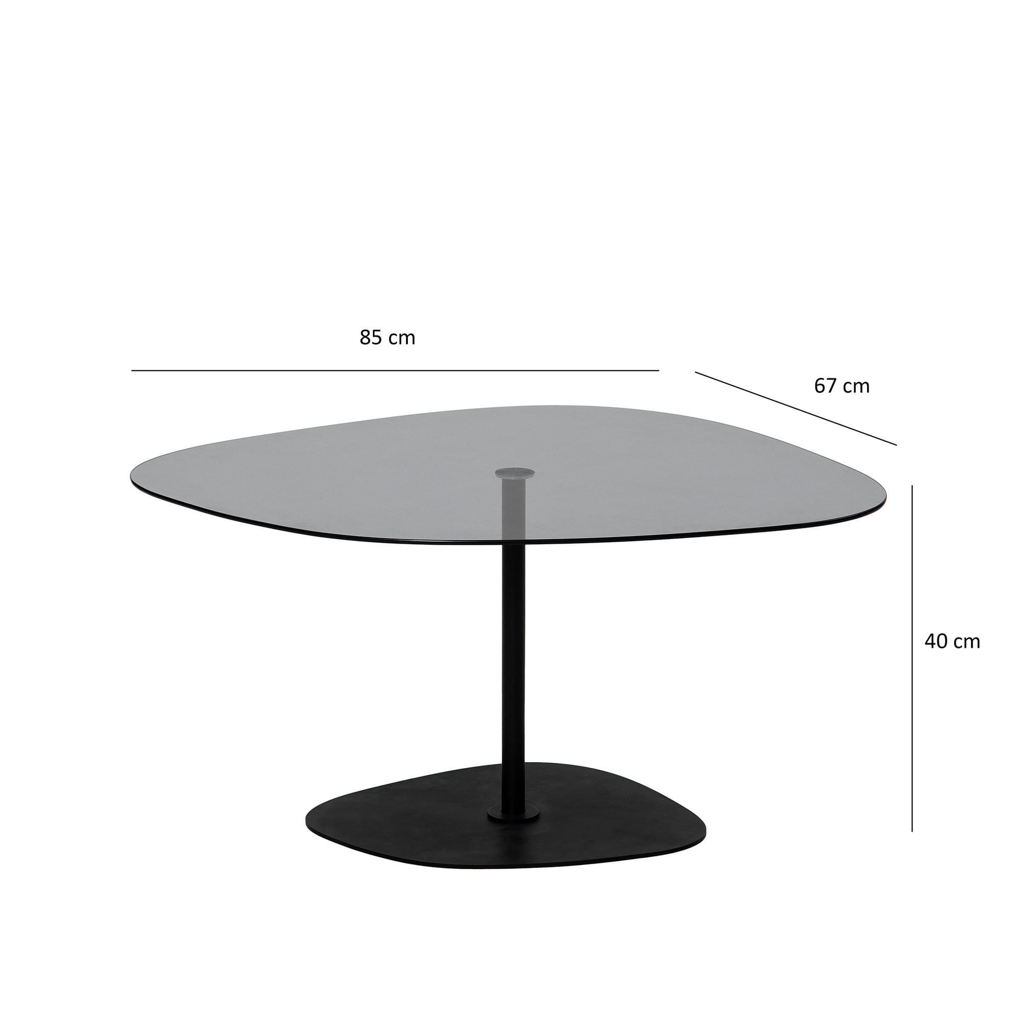 Masuta de cafea, Hanah Home, sticla securizata, gri inchis si negru, 85x67x40 cm — imaginea 9