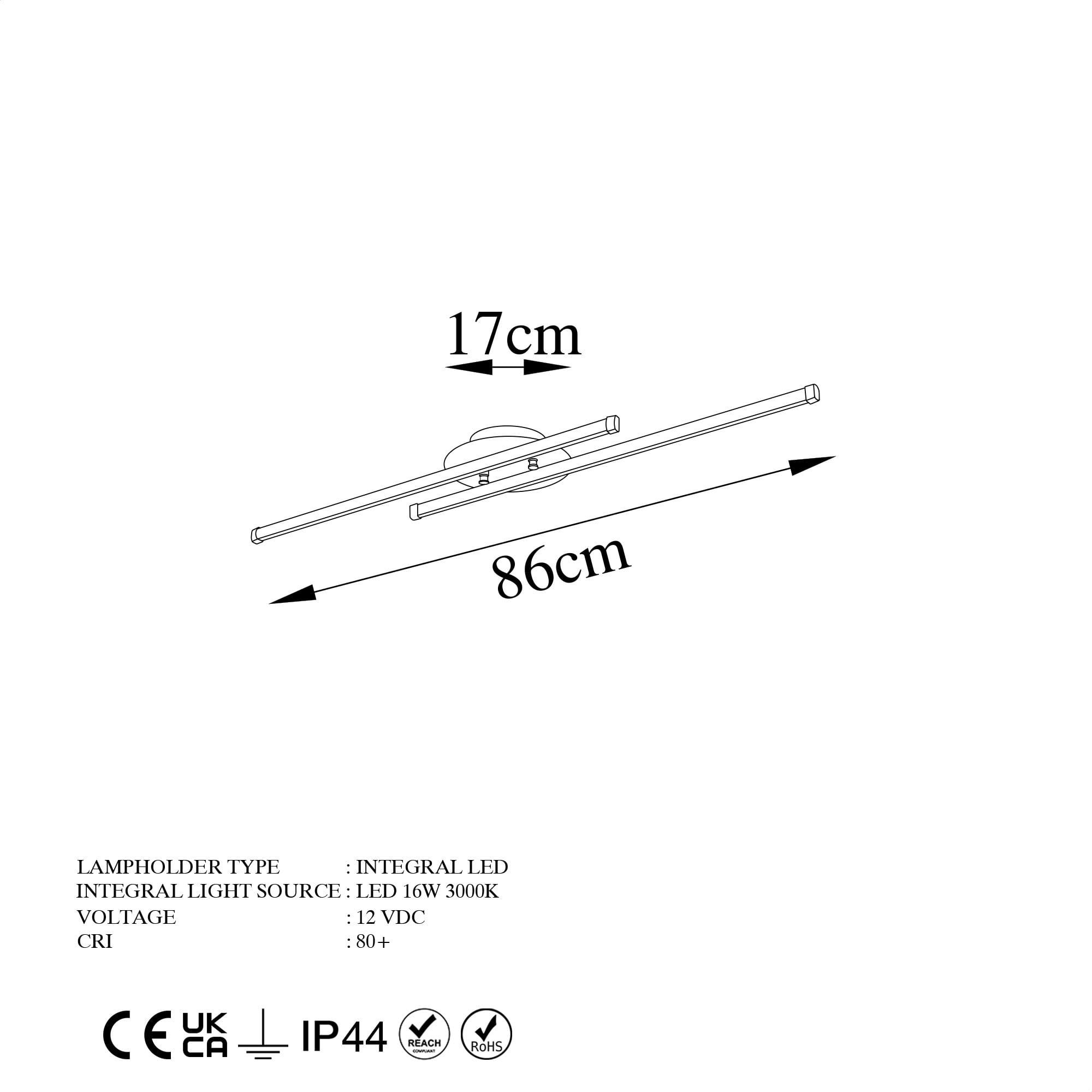 Plafoniera led, Opviq, metal, auriu, 86x5x17 cm, 16w 3000k