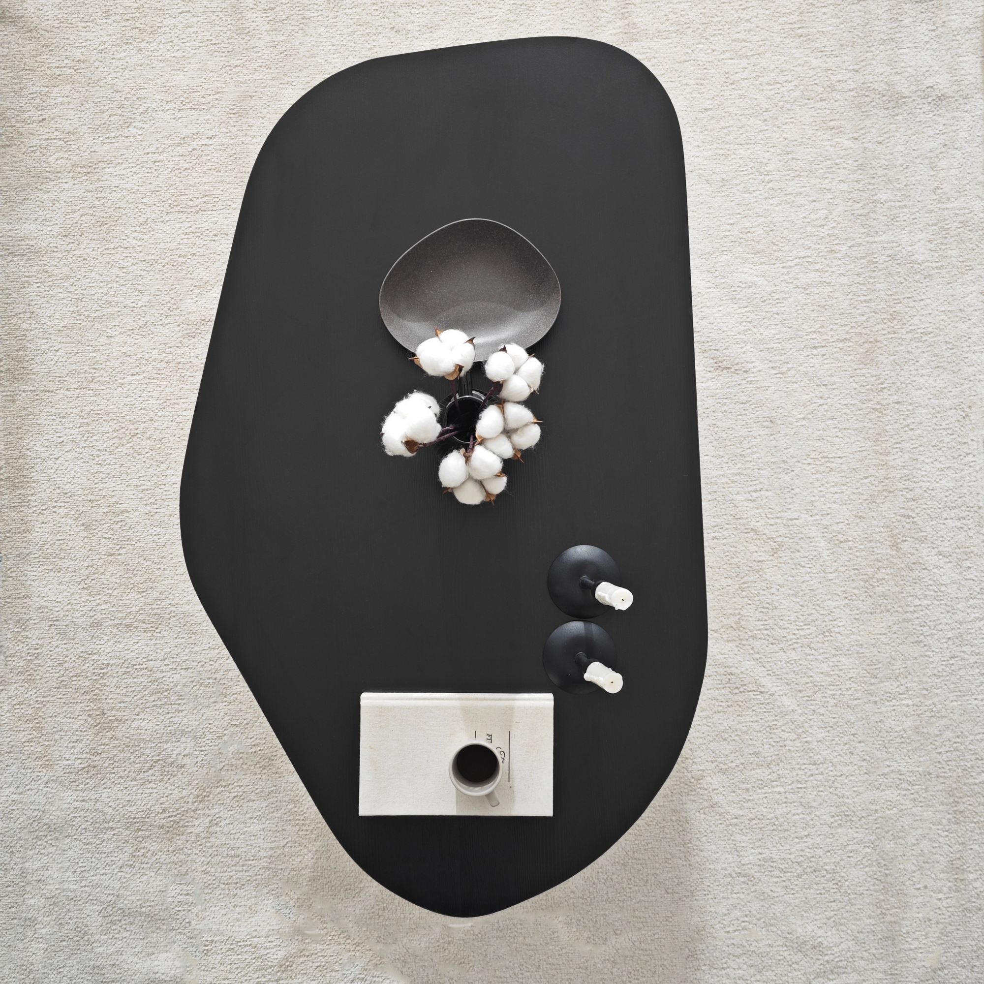 Masuta de cafea, Hanah Home, pal melaminat, negru, 105x65x35 cm — imaginea 6