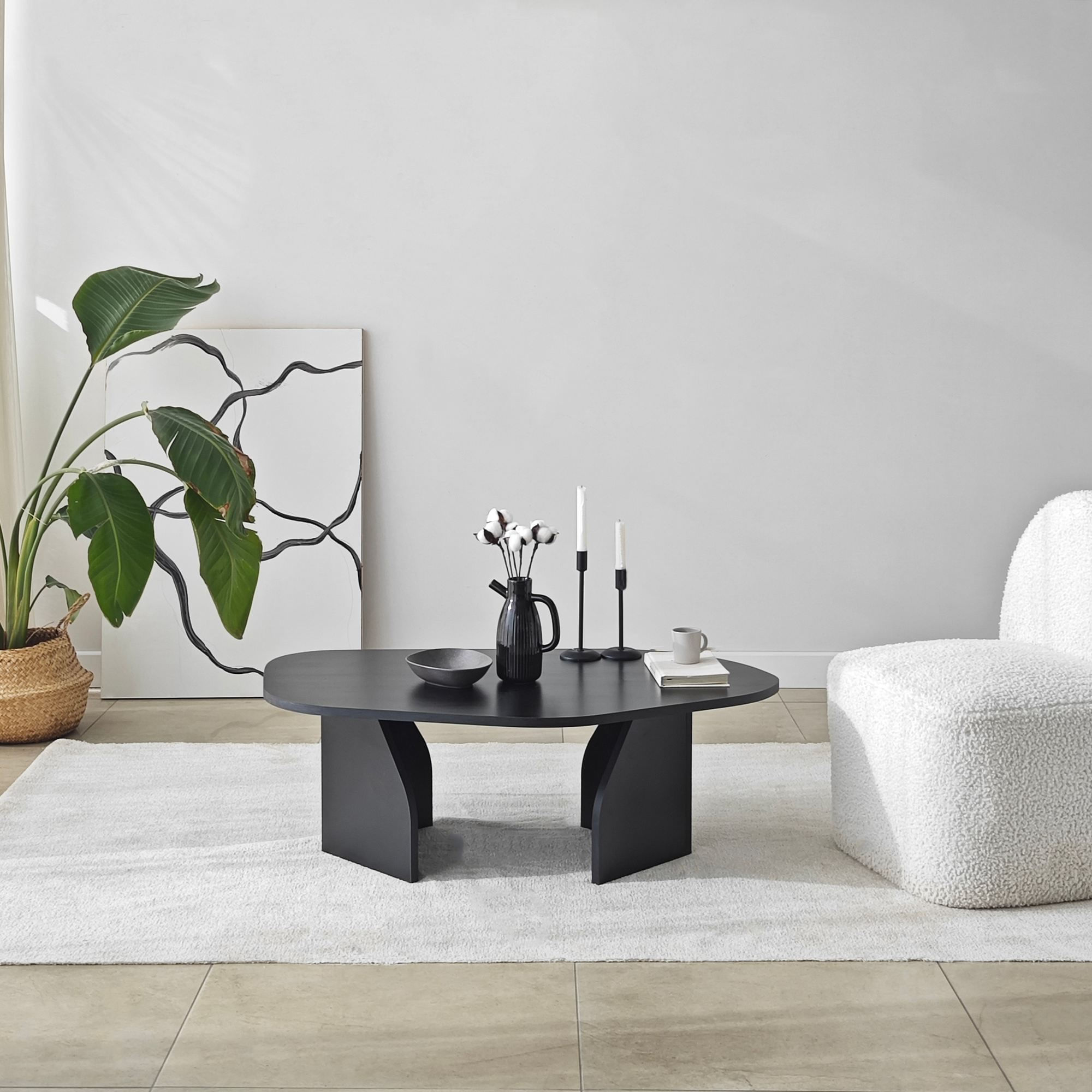 Masuta de cafea, Hanah Home, pal melaminat, negru, 105x65x35 cm — imaginea 10