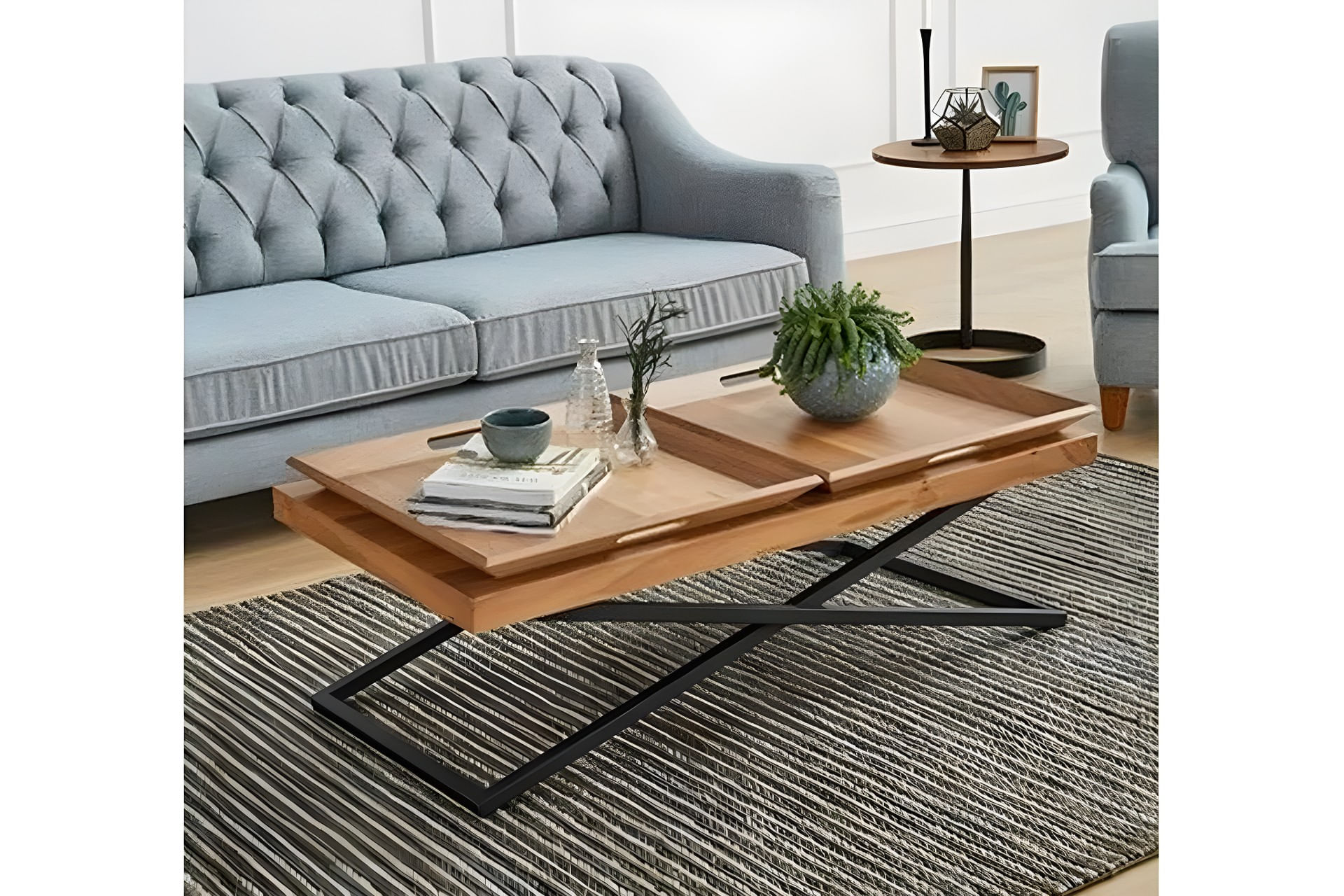 Masuta de cafea, Hanah Home, mdf, nuc, 120x60x42 cm