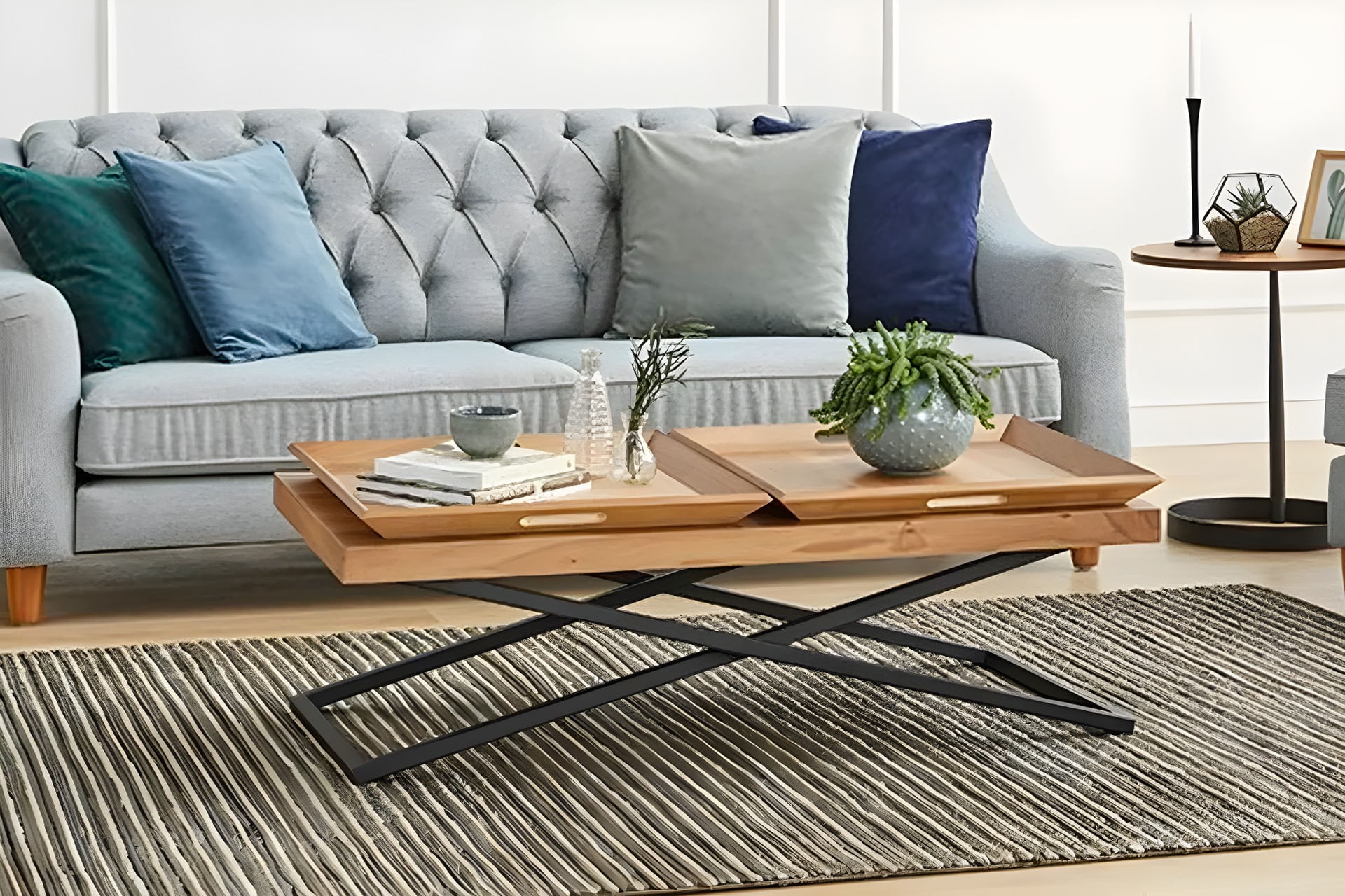Masuta de cafea, Hanah Home, mdf, nuc, 120x60x42 cm — imaginea 6