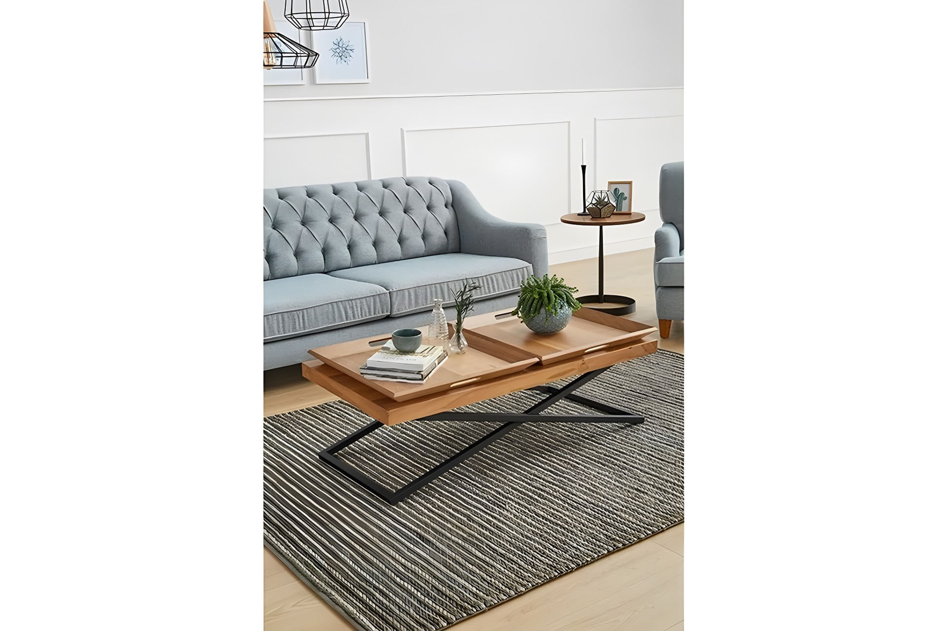 Masuta de cafea, Hanah Home, mdf, nuc, 120x60x42 cm — imaginea 10