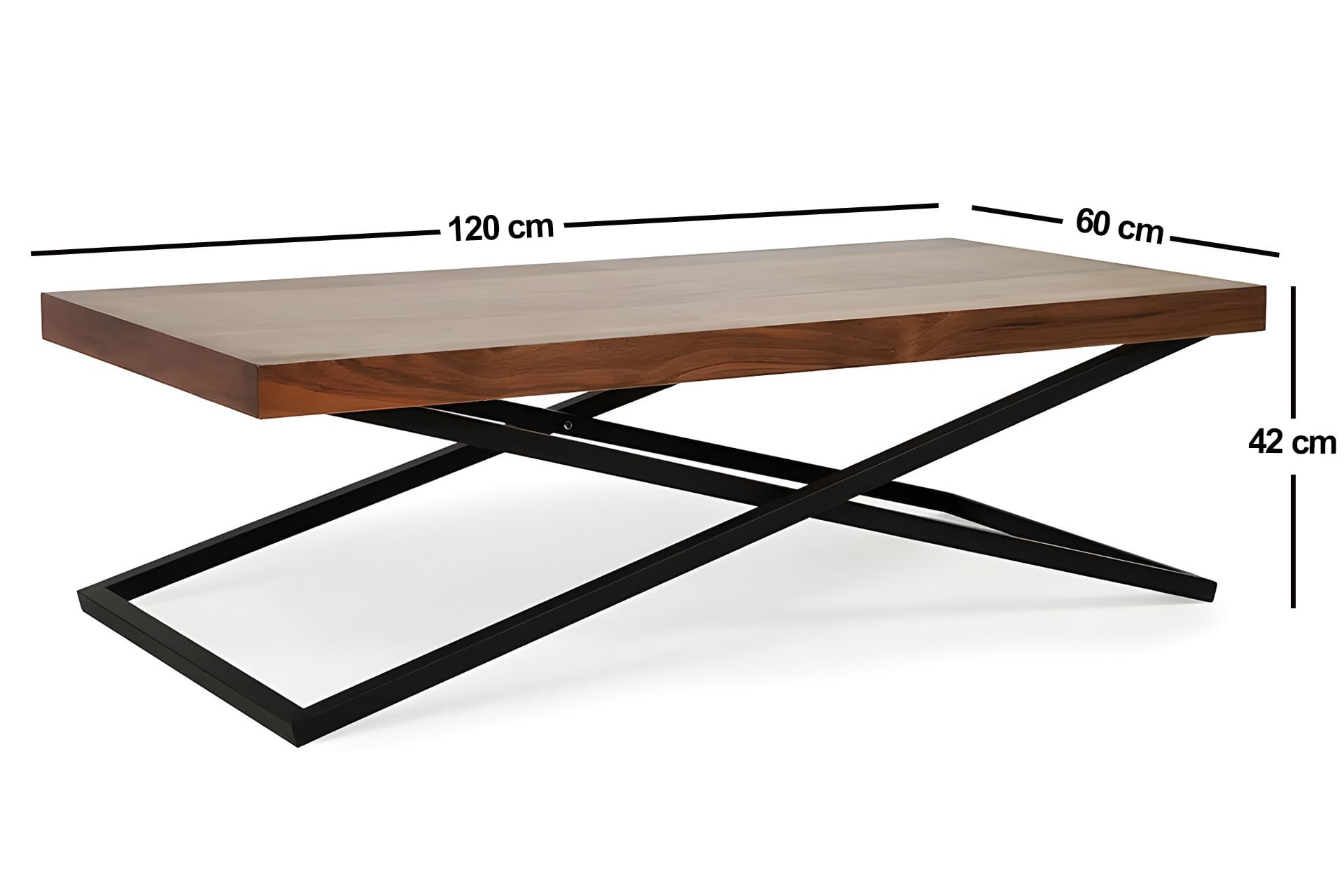 Masuta de cafea, Hanah Home, mdf, nuc, 120x60x42 cm — imaginea 14