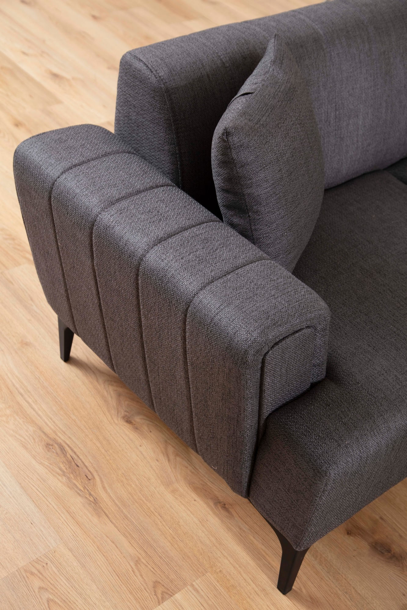 Canapea 2 locuri, Atelier Del Sofa, lemn fag si pal, gri inchis, 180x95x77 cm — imaginea 2