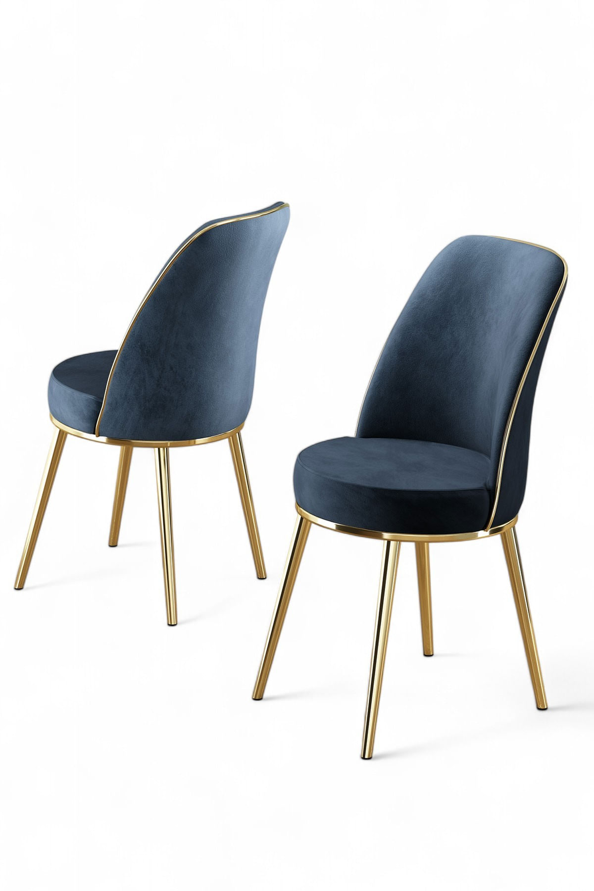 Set scaune, Hanah Home, metal, antracit si auriu, 45x42x91 cm, 4 bucati — imaginea 3