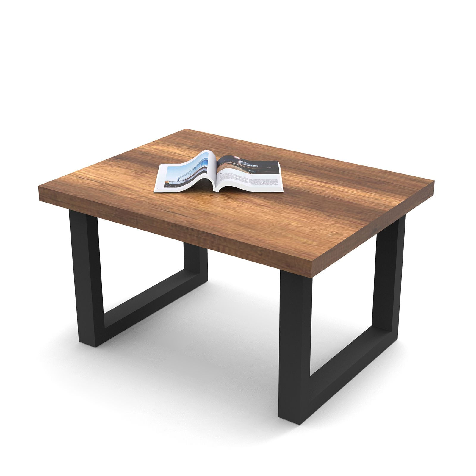 Masuta de cafea, Hanah Home, pal melaminat, nuc si antracit, 80x60x43 cm