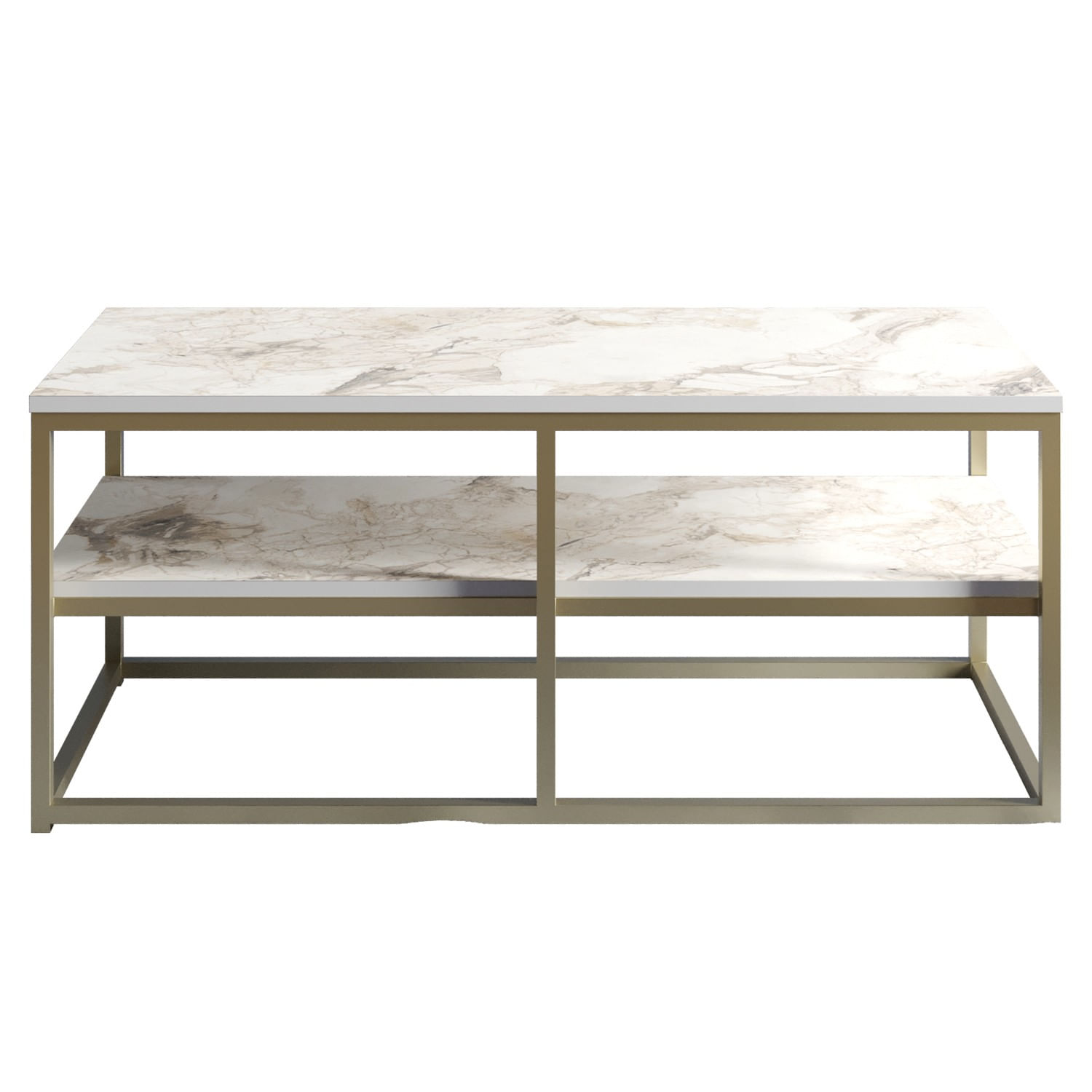 Masuta de cafea, Hanah Home, pal melaminat, auriu alb, 110.4x52x47 cm