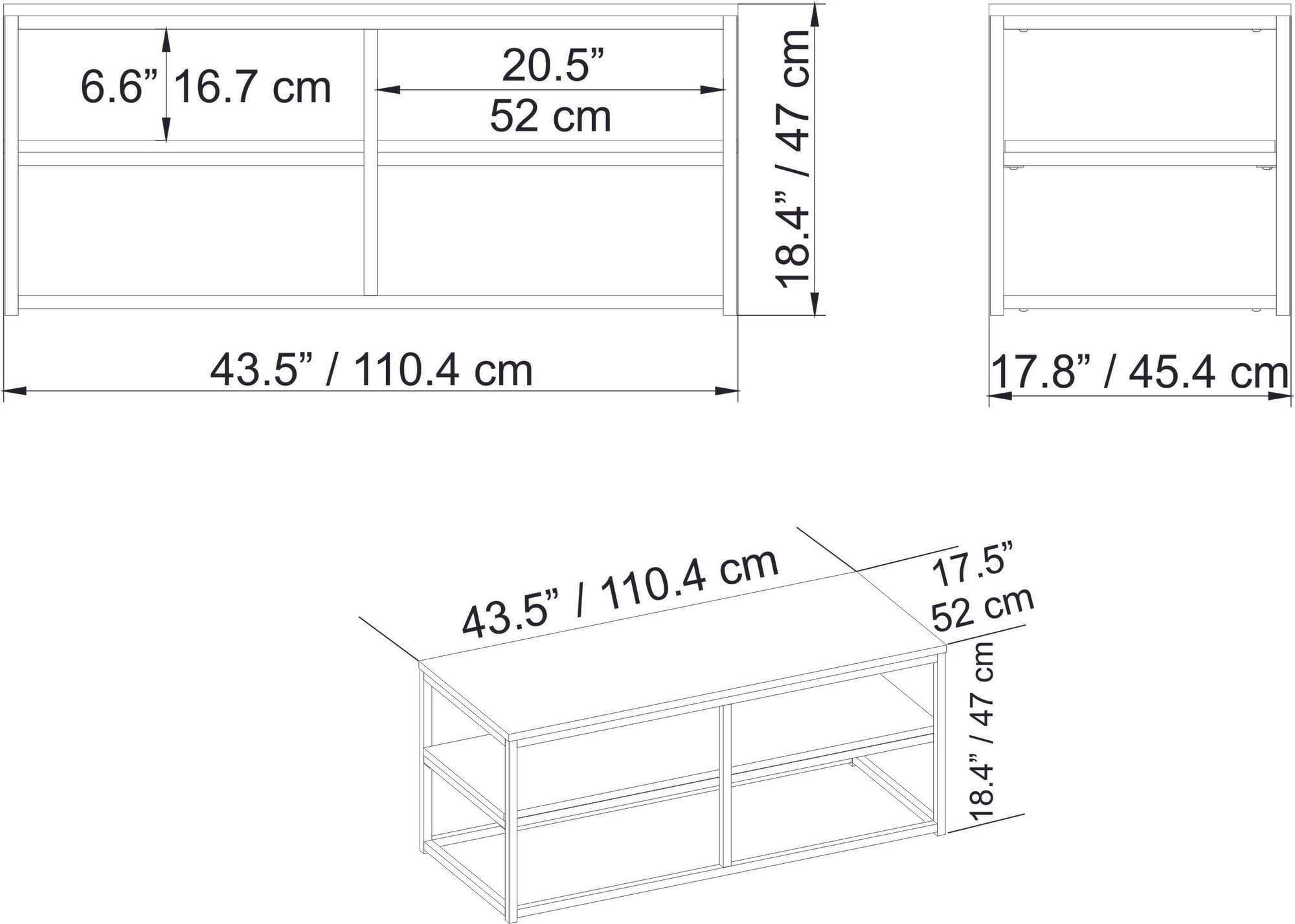 Masuta de cafea, Hanah Home, pal melaminat, auriu alb, 110.4x52x47 cm — imaginea 2