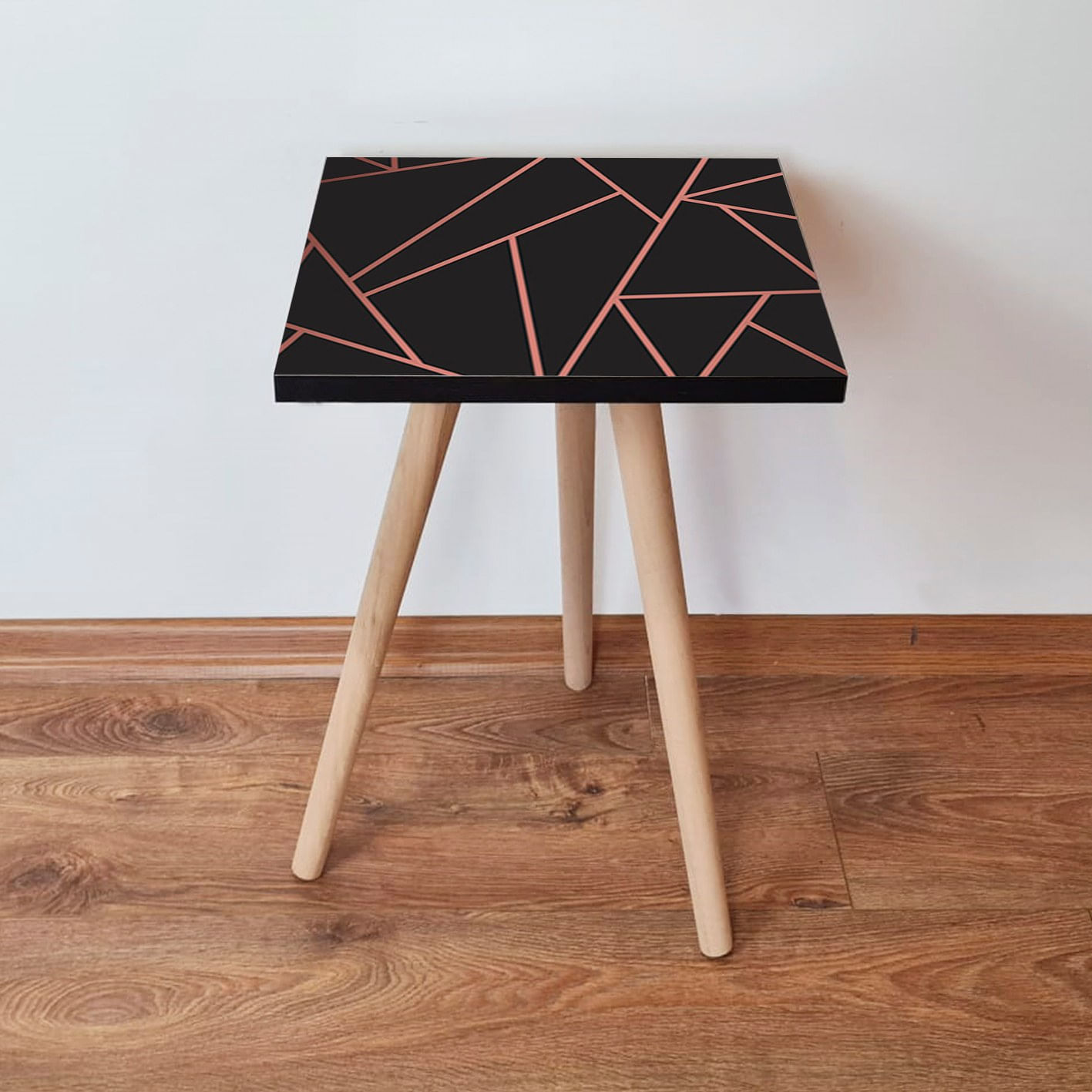 Masa laterala, Hanah Home, mdf, negru roz, 35x35x42 cm