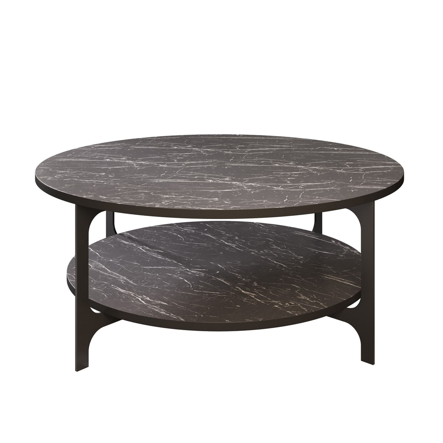 Masuta de cafea, Hanah Home, pal melaminat, negru, 90x90x36.8 cm — imaginea 3
