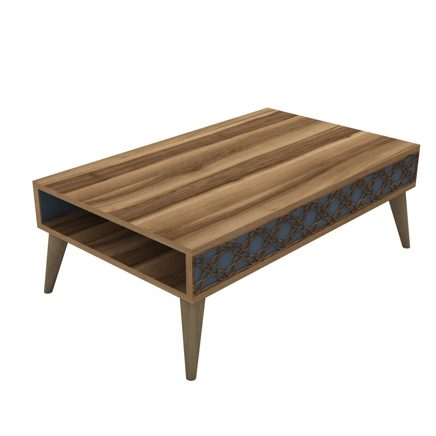 Masuta de cafea, Hanah Home, pal melaminat, nuc si calcedonie, 105x60x36.6 cm — imaginea 2