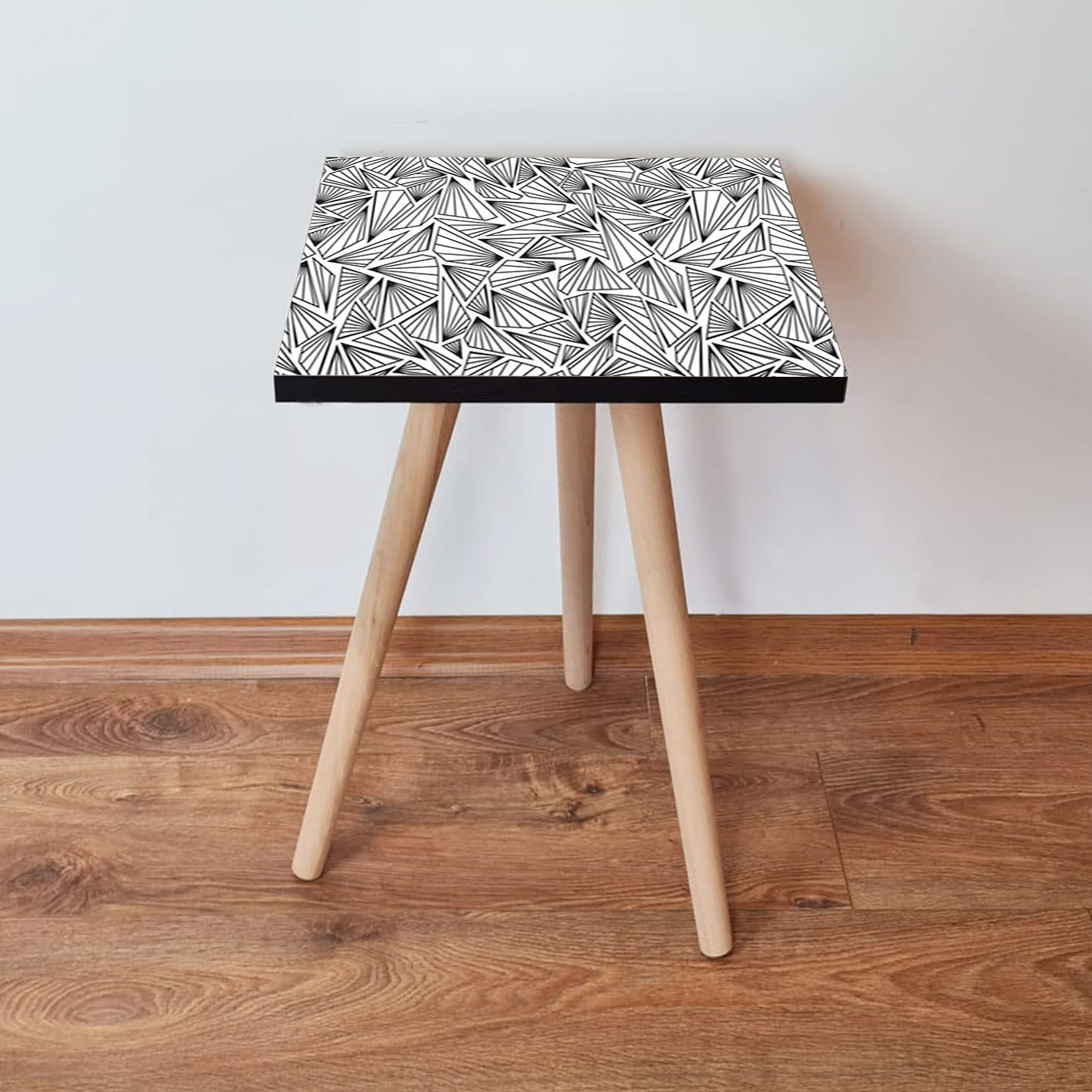Masuta de cafea, Hanah Home, mdf, negru alb, 35x35x42 cm