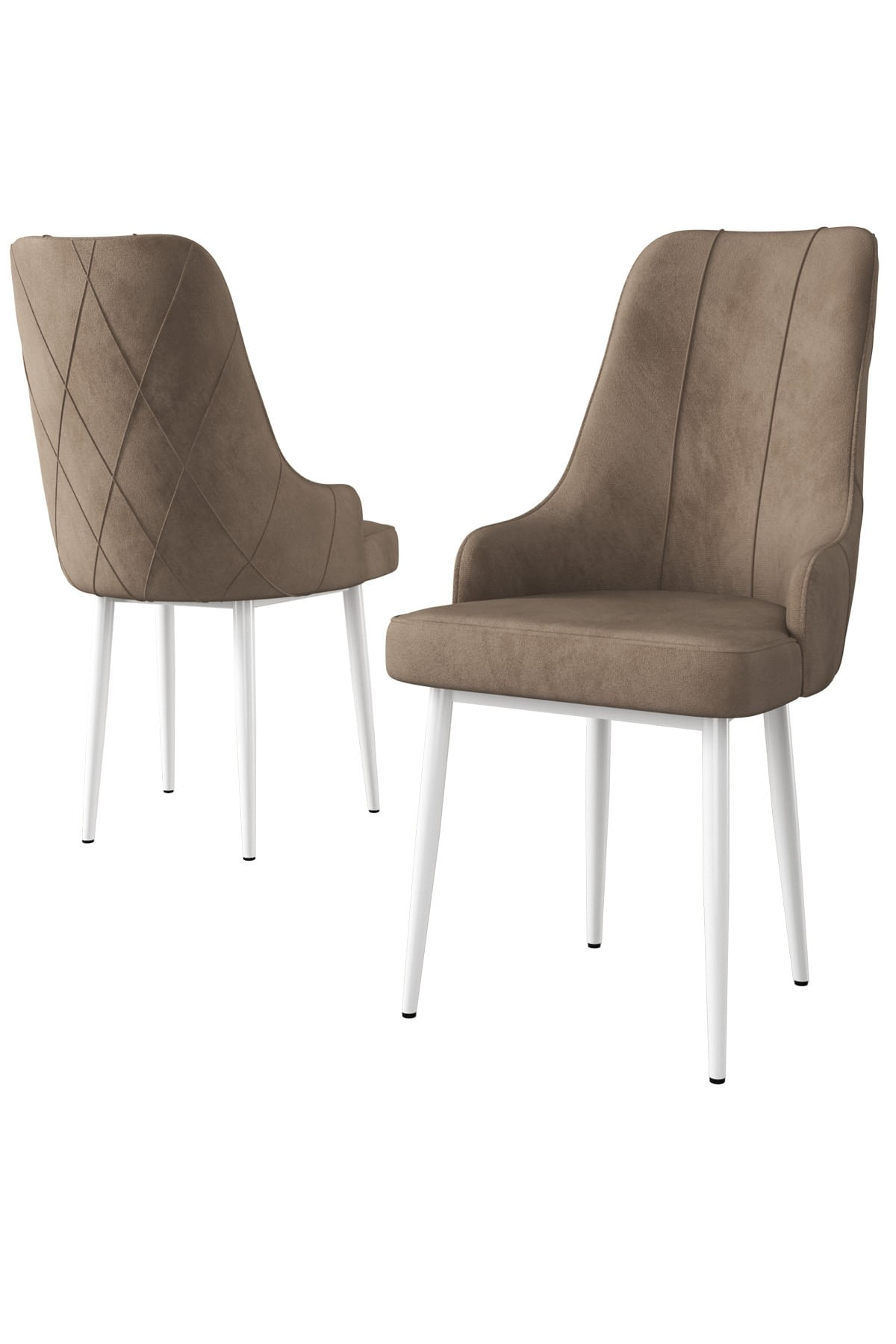 Set scaune, Hanah Home, metal, babyface, cappuccino si alb, 46x42x95 cm, 4 bucati — imaginea 2