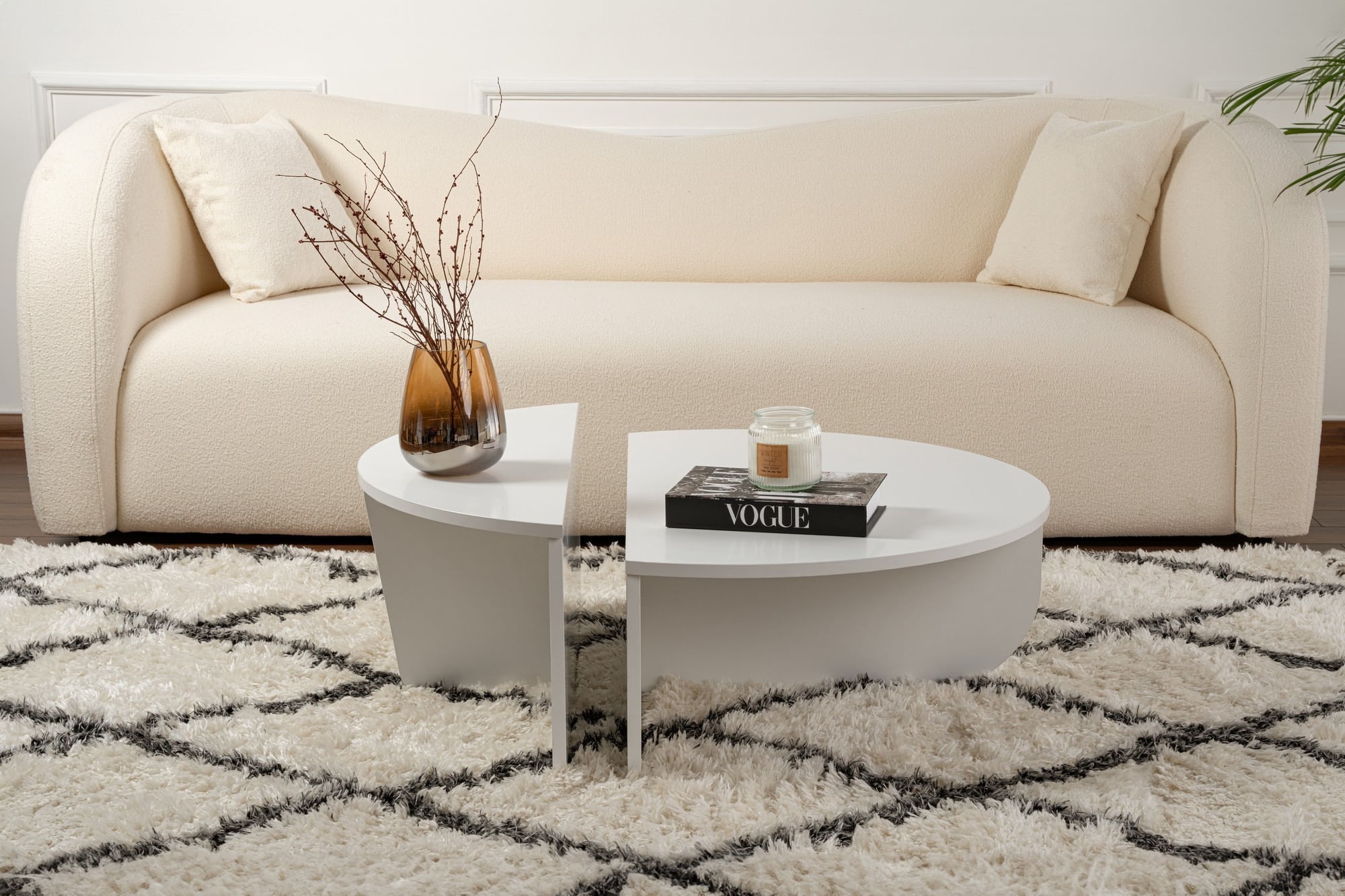 Masuta de cafea, Hanah Home, pal melaminat, alb, 90x30x60 cm — imaginea 3