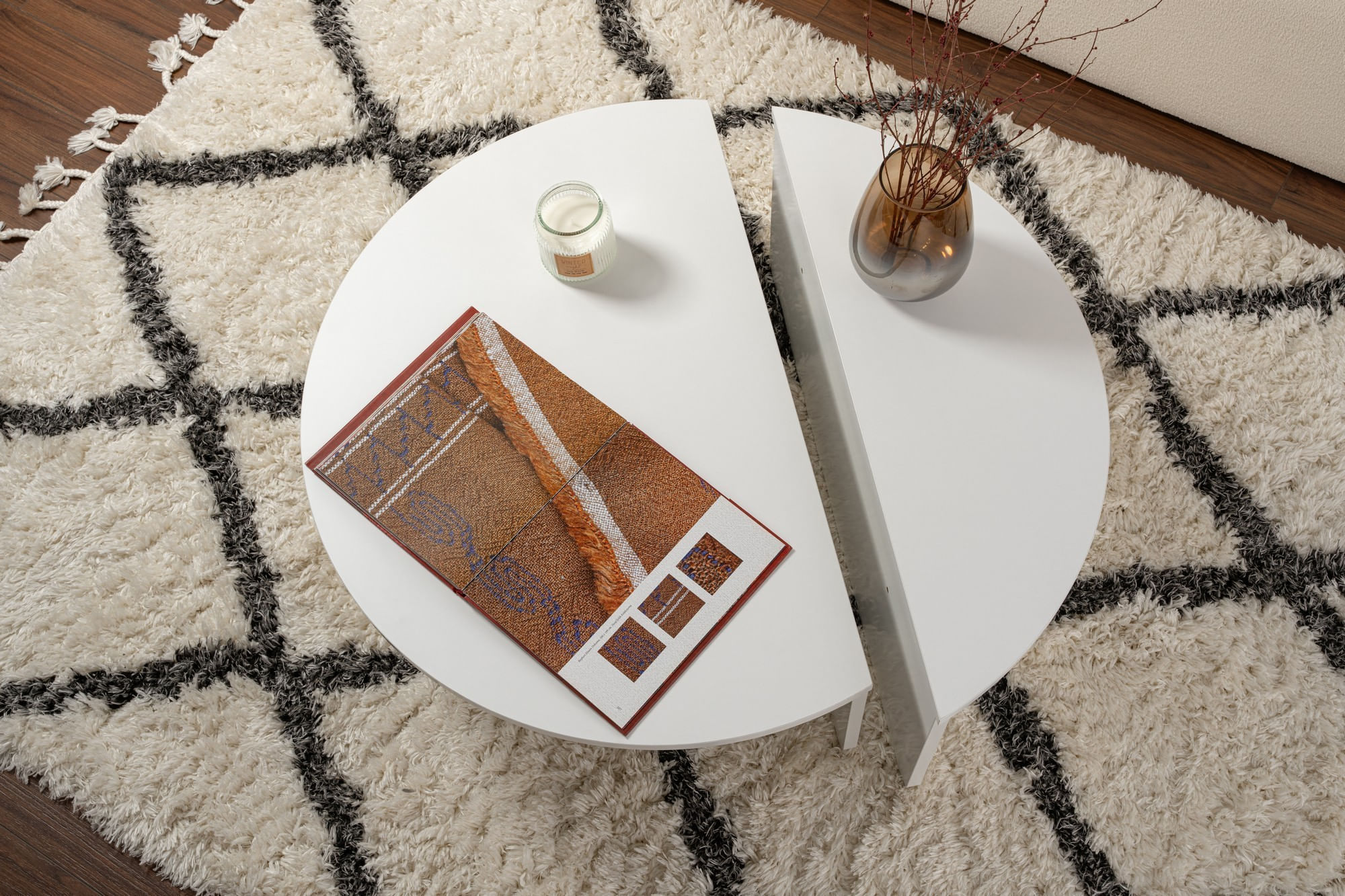 Masuta de cafea, Hanah Home, pal melaminat, alb, 90x30x60 cm — imaginea 8