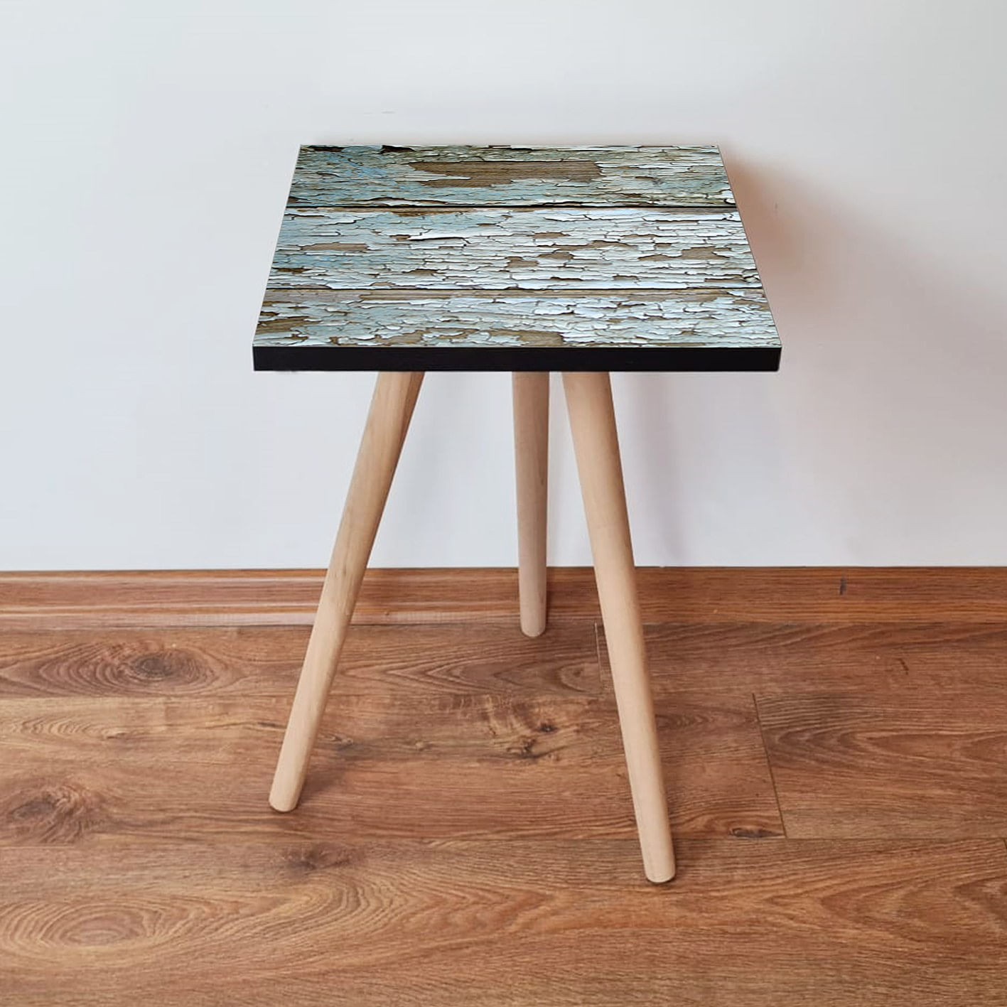 Masuta de cafea, Hanah Home, mdf, bej si verde, 35x35x42 cm