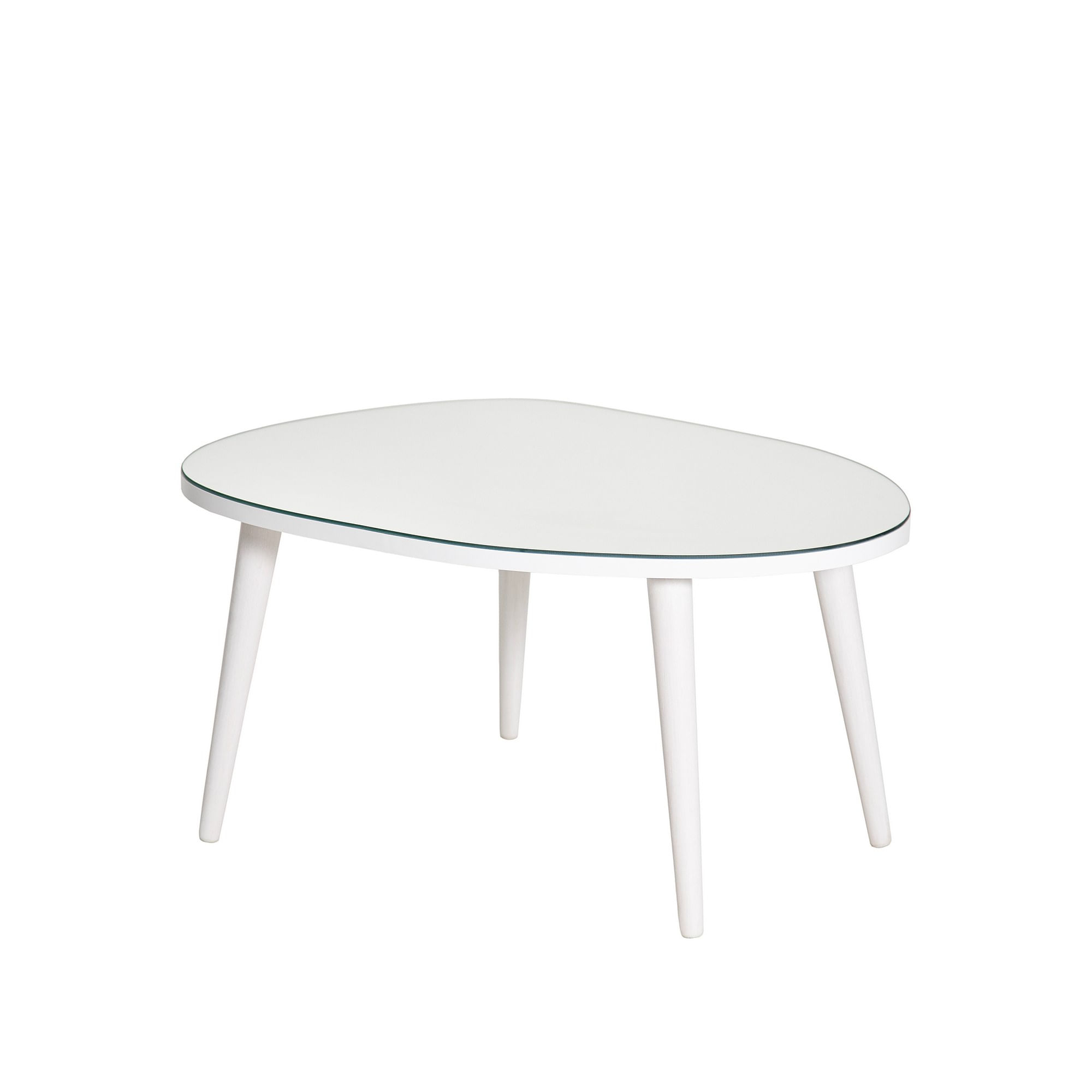 Masuta de cafea, Hanah Home, sticla securizata si pal melaminat, alb, 75x55x38 cm — imaginea 3