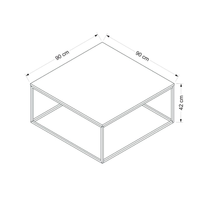 Masuta de cafea, Hanah Home, pal melaminat, dore, 90x90x42 cm — imaginea 6