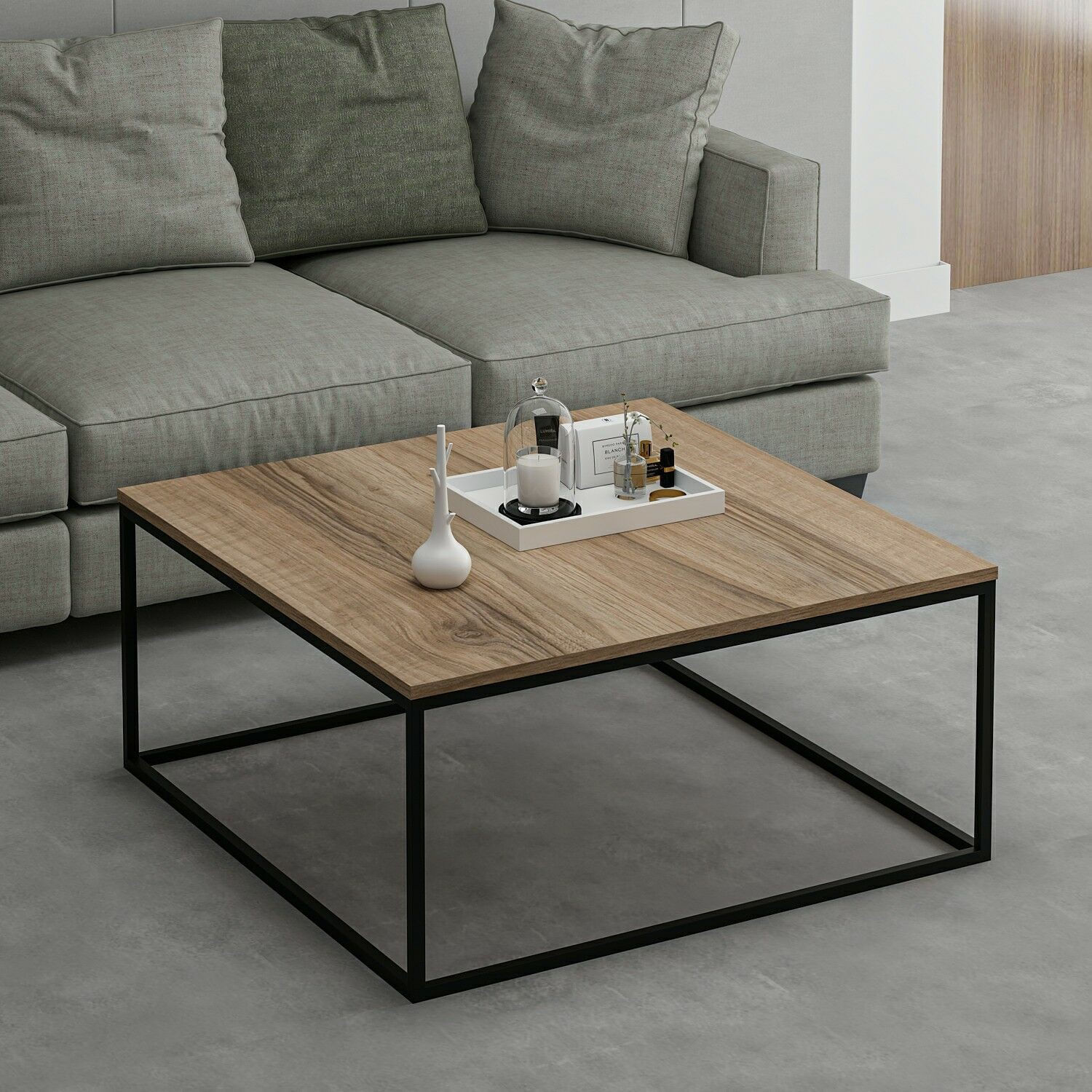 Masuta de cafea, Hanah Home, pal melaminat, dore, 90x90x42 cm — imaginea 7