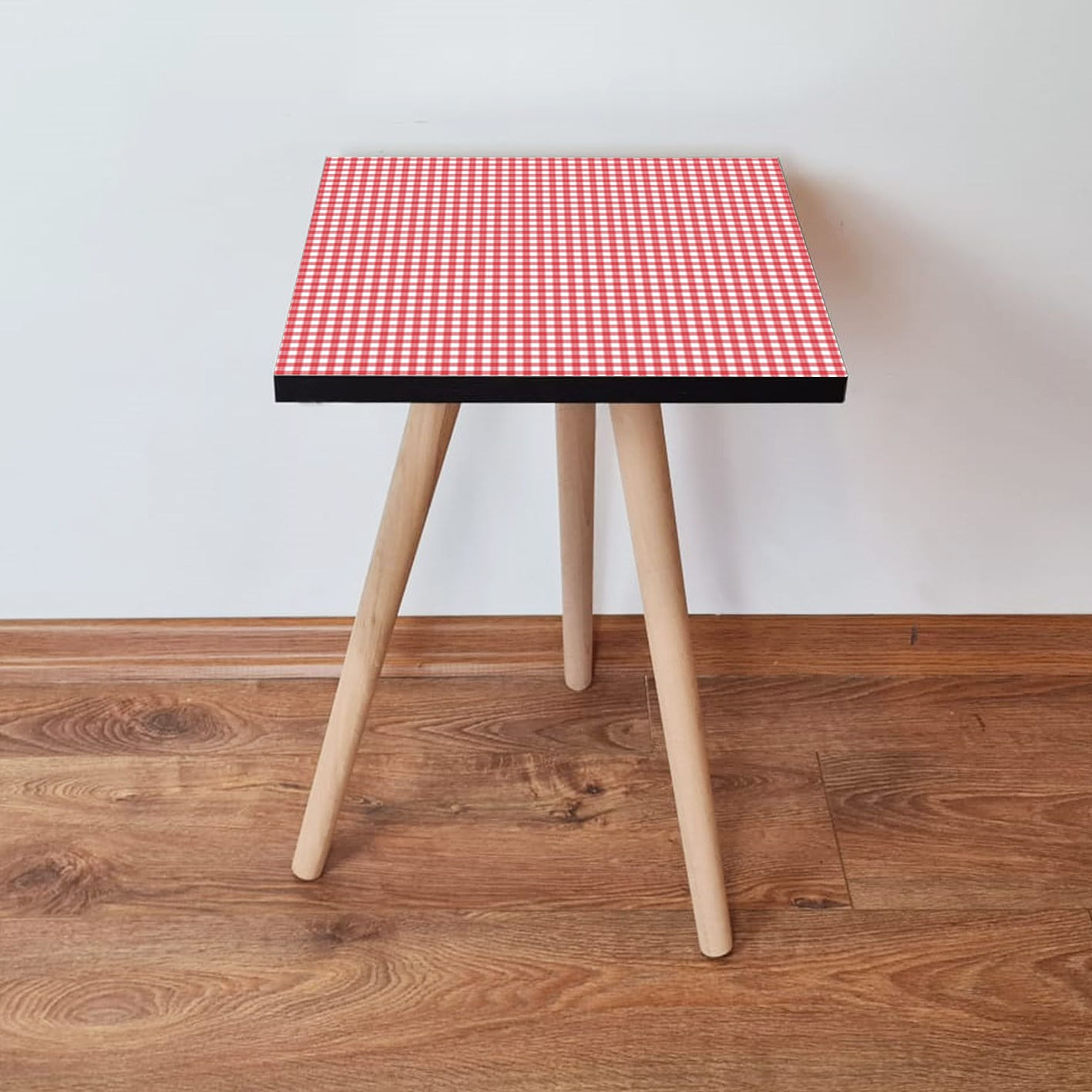 Masuta de cafea, Hanah Home, mdf, rosu alb, 35x35x42 cm