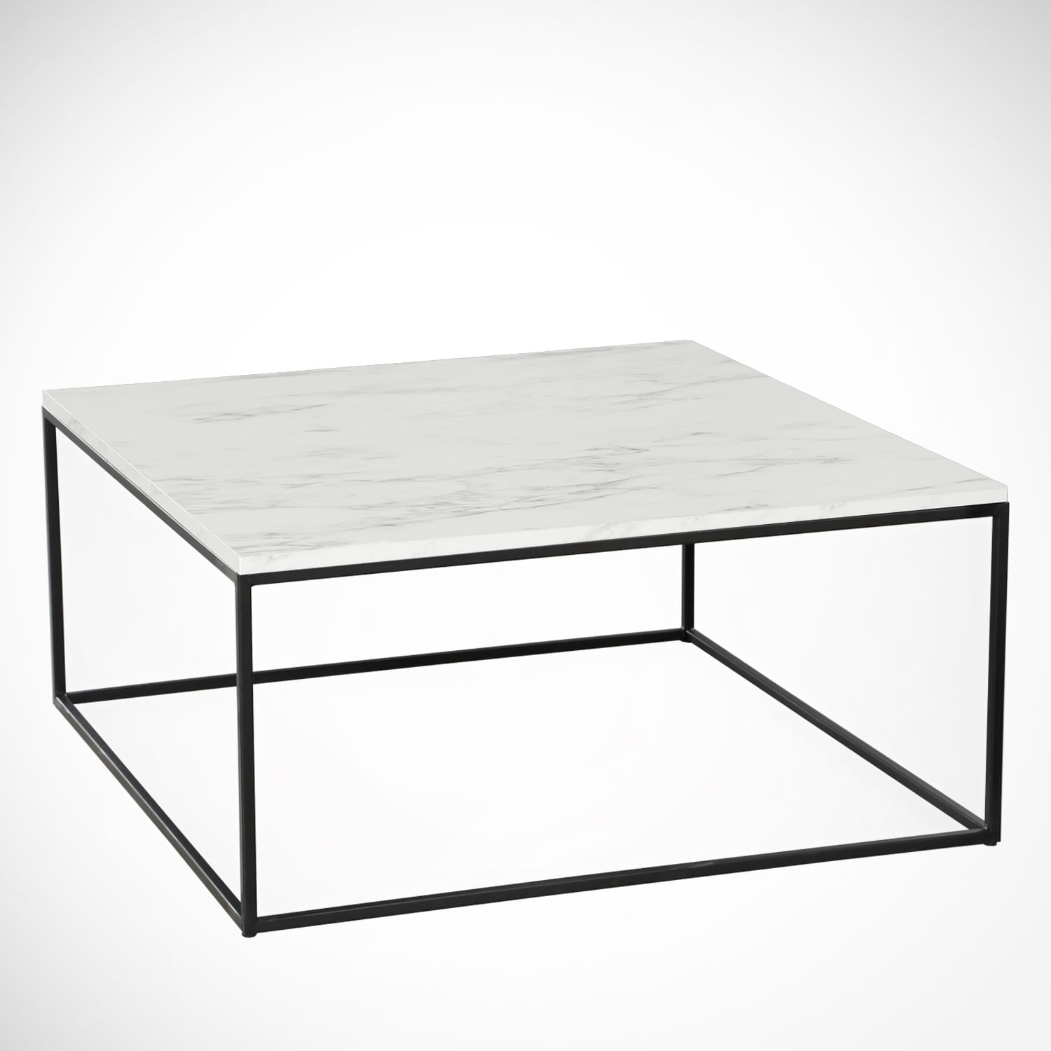 Masuta de cafea, Hanah Home, pal melaminat, alb negru, 75x75x43 cm — imaginea 3