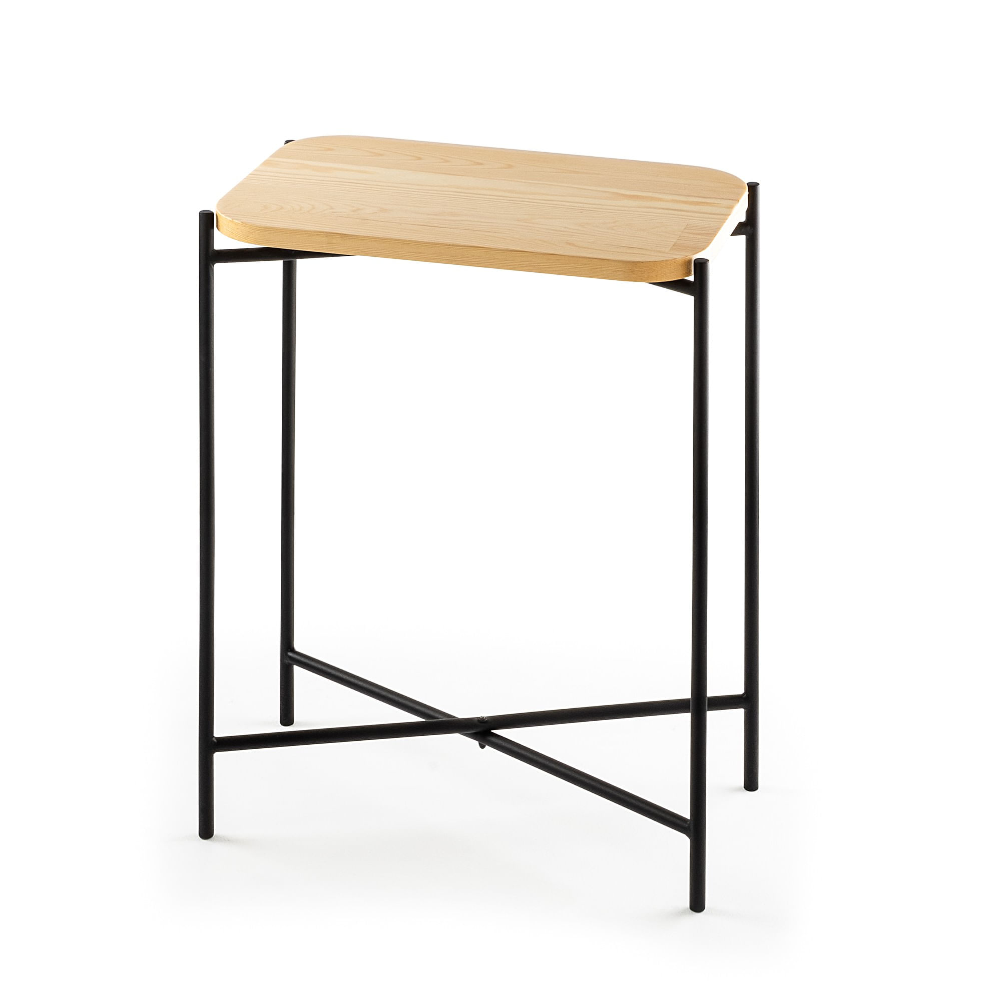 Masuta de cafea, Hanah Home, lemn, negru si natural, 40x26x56 cm — imaginea 2