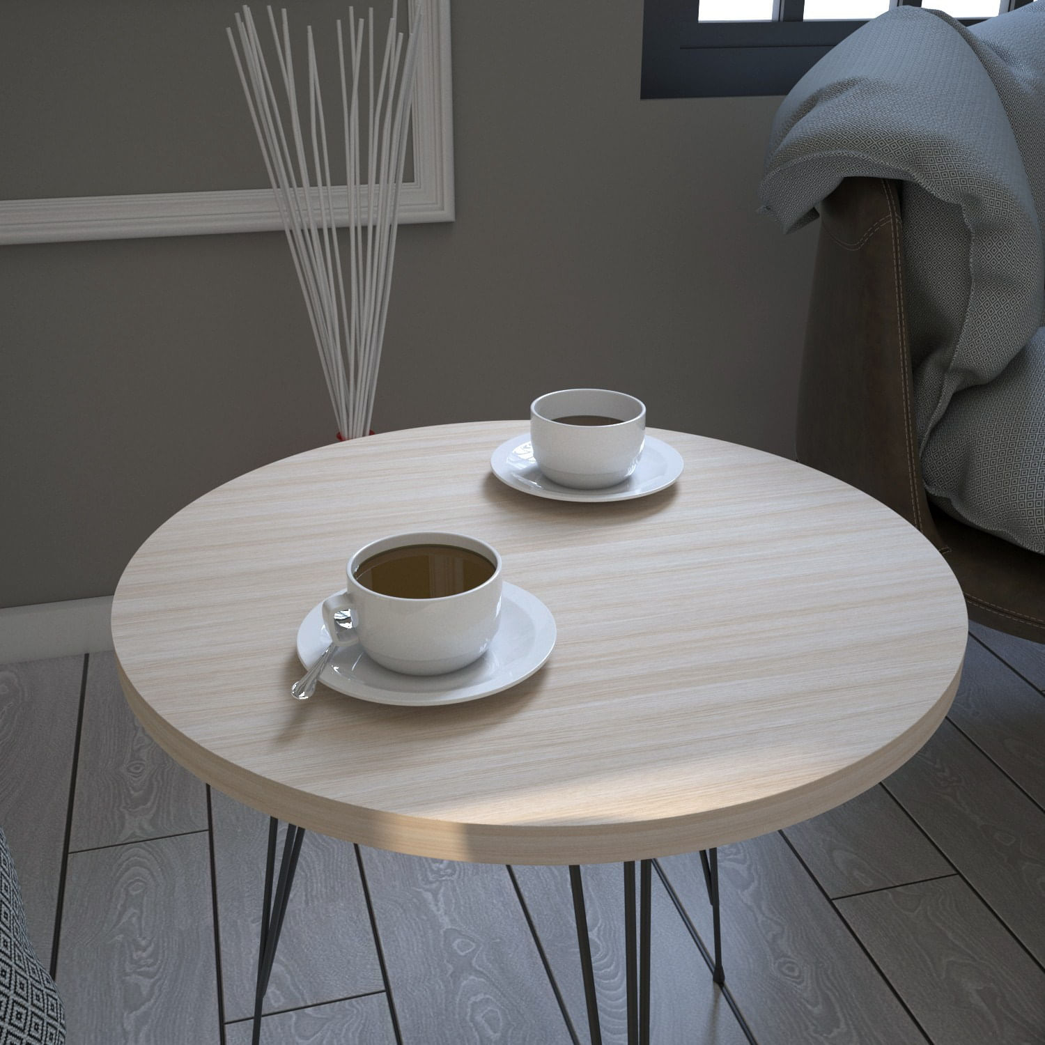 Masuta de cafea, Hanah Home, pal melaminat, stejar, 40x40x44 cm — imaginea 4