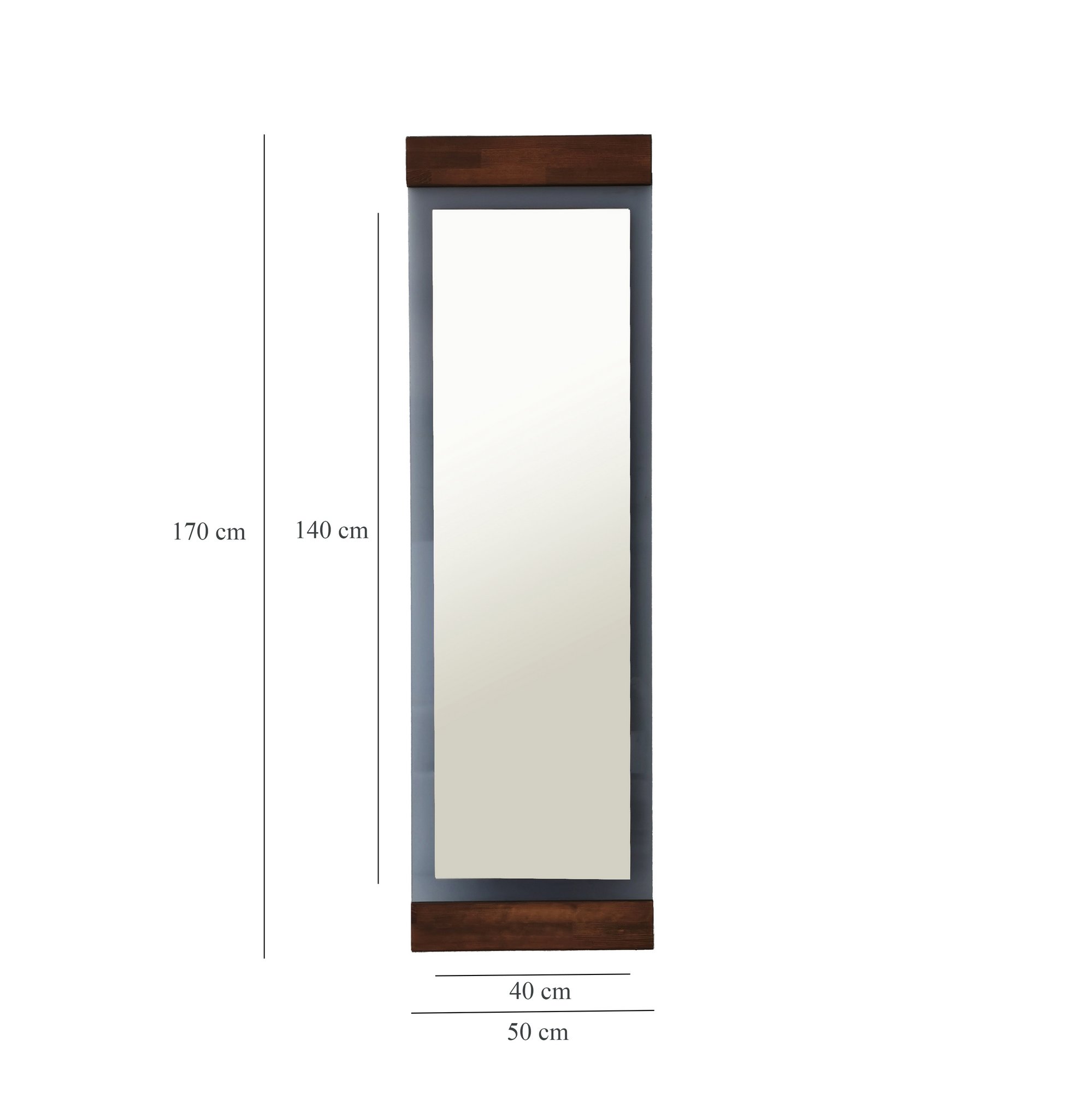Oglinda cheval, Hanah Home, metal, nuc si fumuriu, 50x170x3 cm