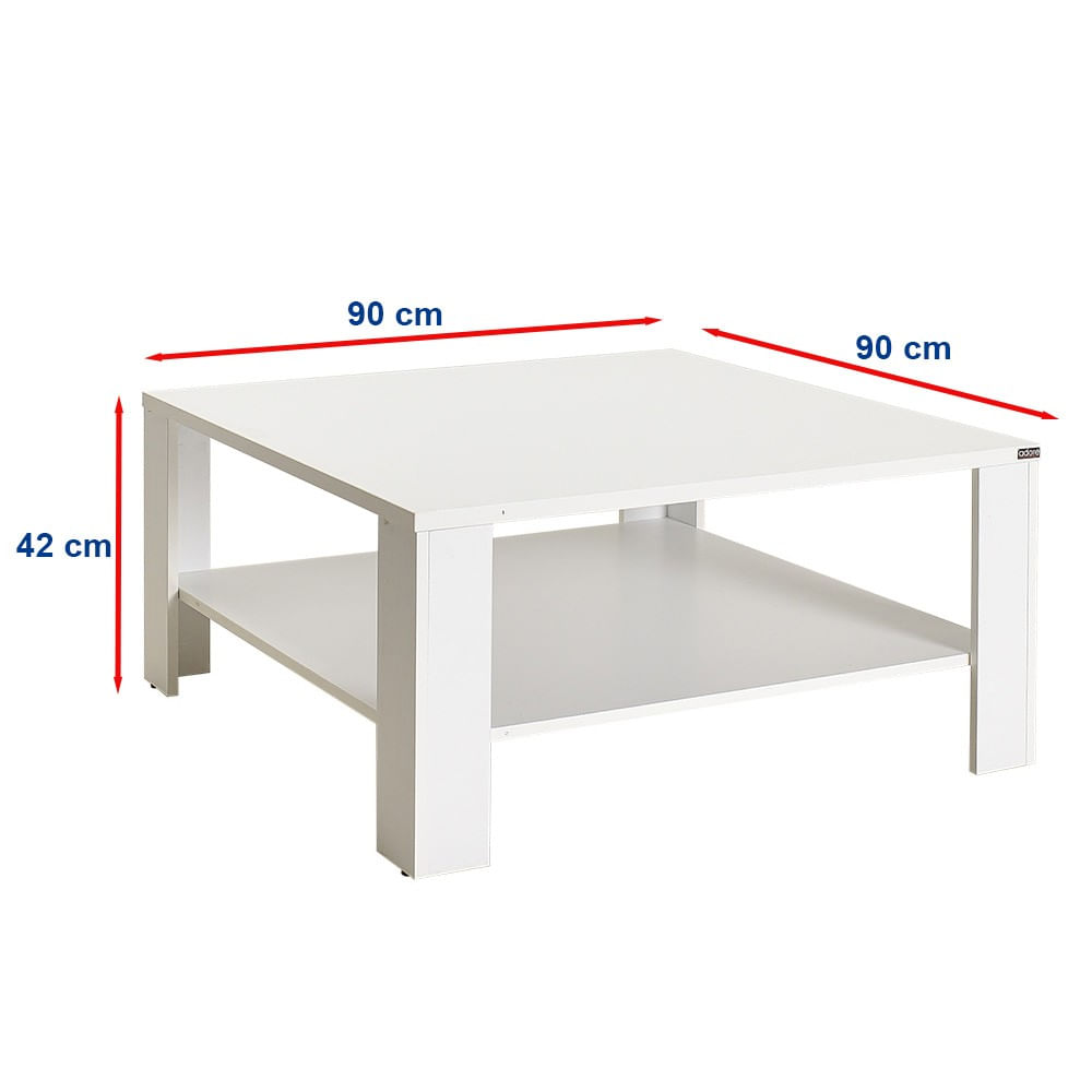 Masuta de cafea, Hanah Home, pal melaminat, alb, 90x90x42 cm — imaginea 4