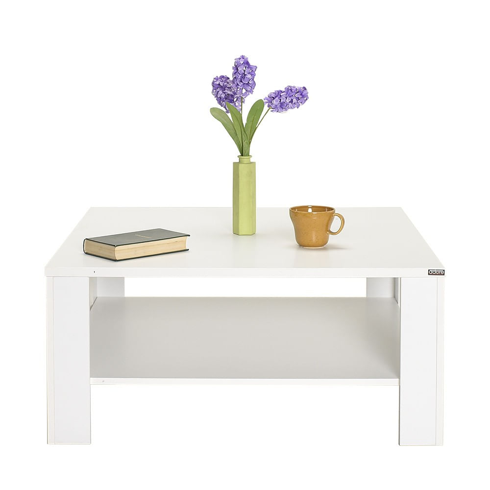 Masuta de cafea, Hanah Home, pal melaminat, alb, 90x90x42 cm — imaginea 5