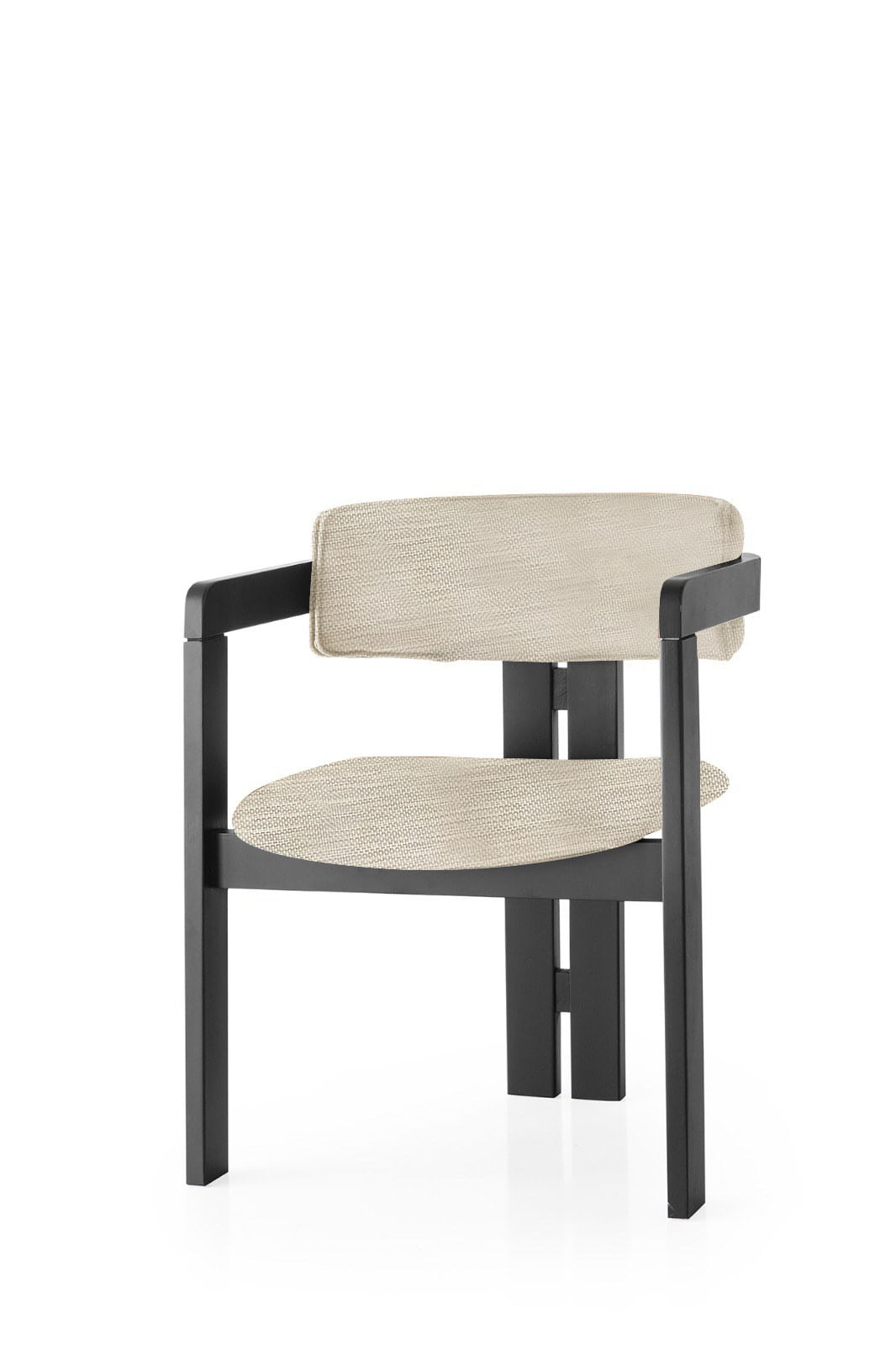 Fotoliu, Hanah Home, lemn, textil, gri deschis si negru, 58x49x76 cm