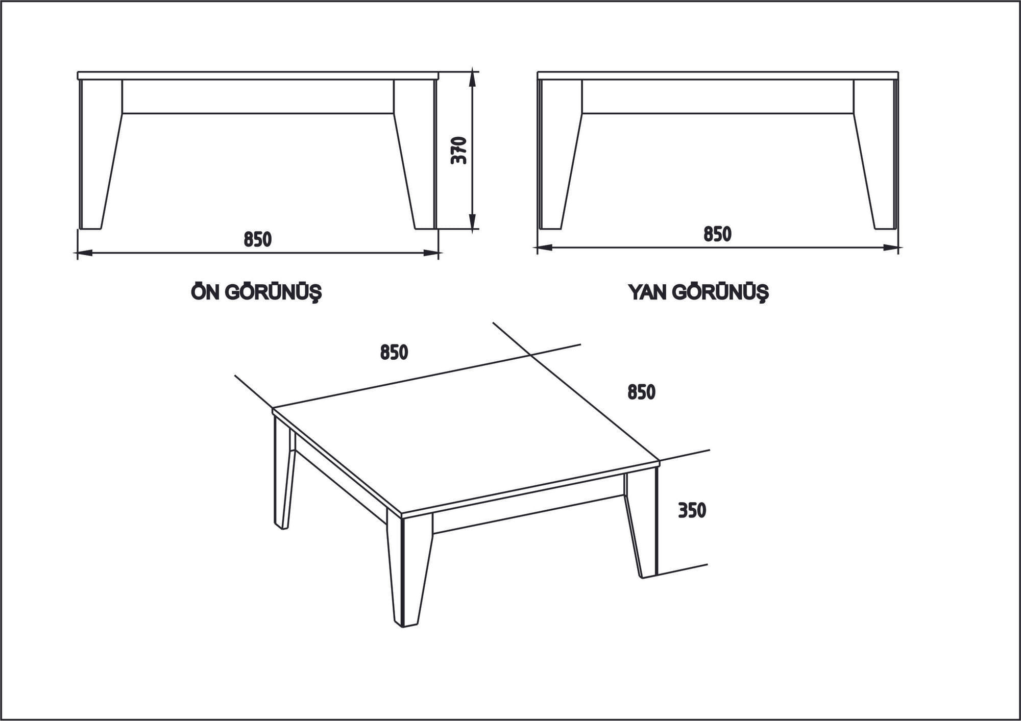 Masuta de cafea, Hanah Home, pal melaminat, nuc si negru, 85x85x35 cm — imaginea 2