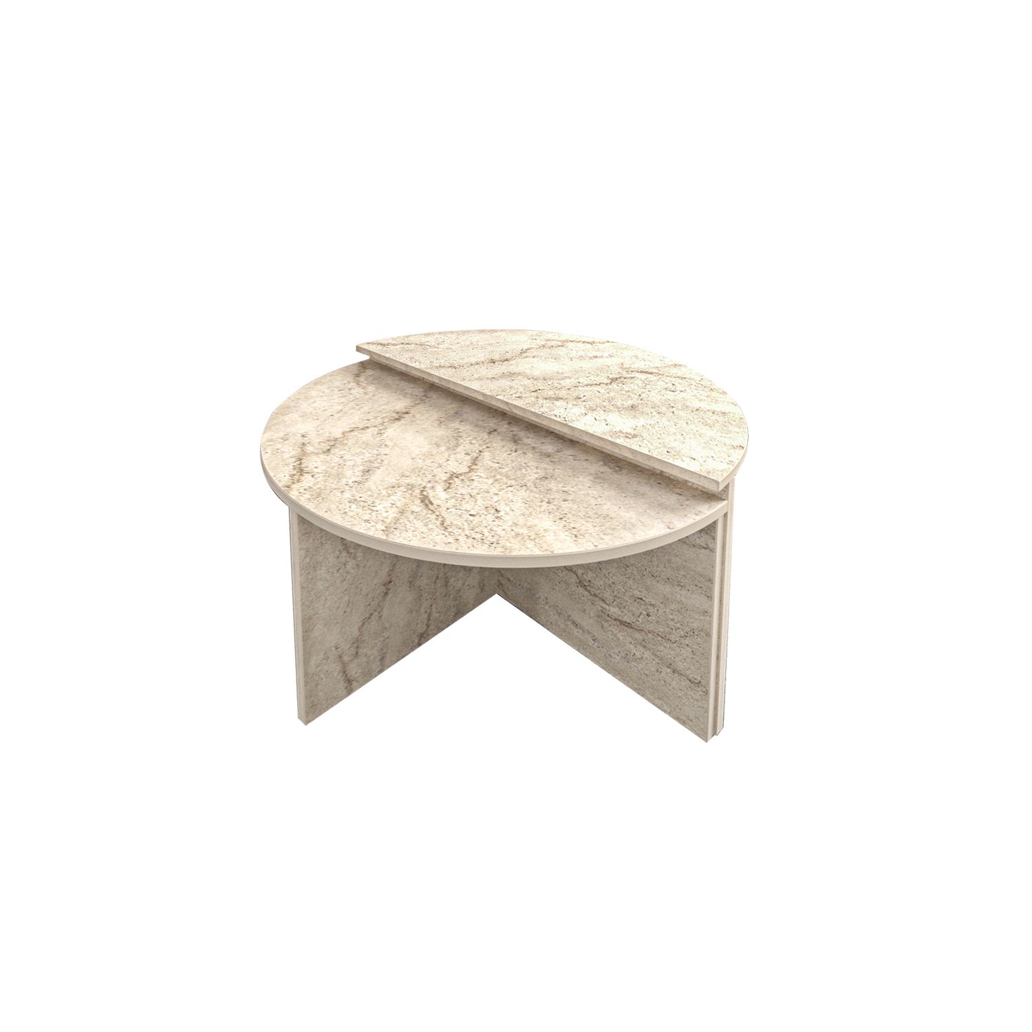 Masa de cafea, Hanah Home, pal melaminat, travertin, 70x38x51.8 cm — imaginea 3
