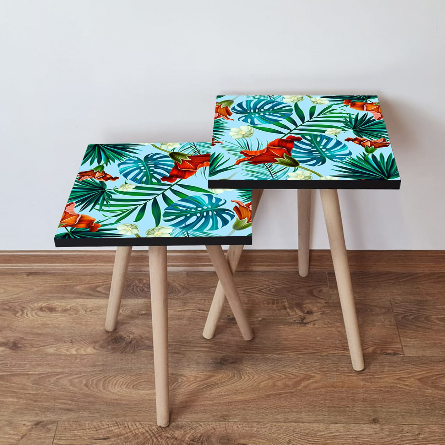 Set masute de cafea, Hanah Home, mdf, multicolor, 35x47x35 cm, 35x42x35 cm, 481LNA2424