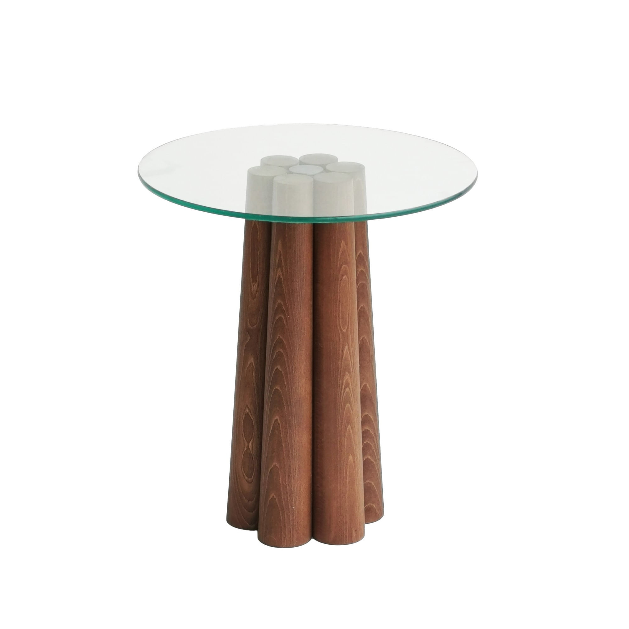 Masa de cafea, Hanah Home, lemn masiv de pin, nuc, 45x50x50 cm