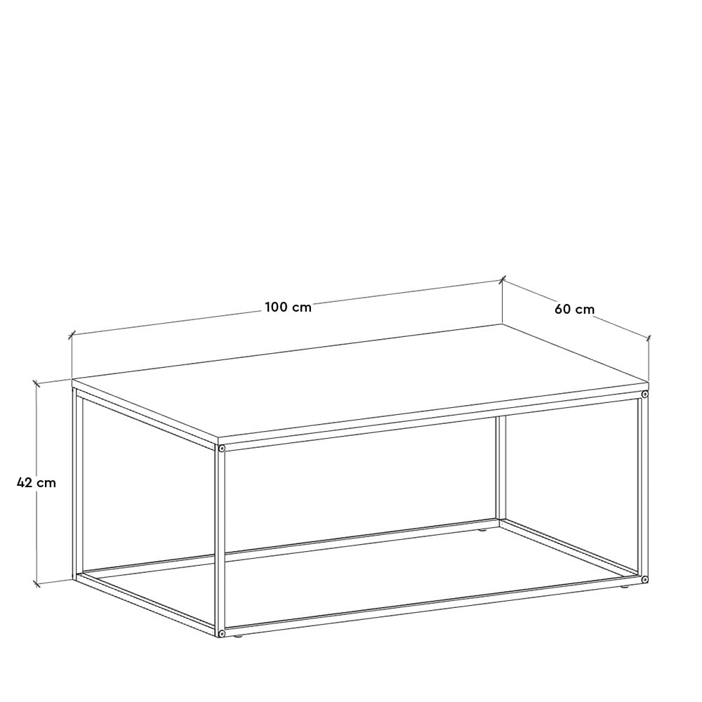 Masuta de cafea, Hanah Home, pal melaminat, nuc, 100x60x42 cm — imaginea 2