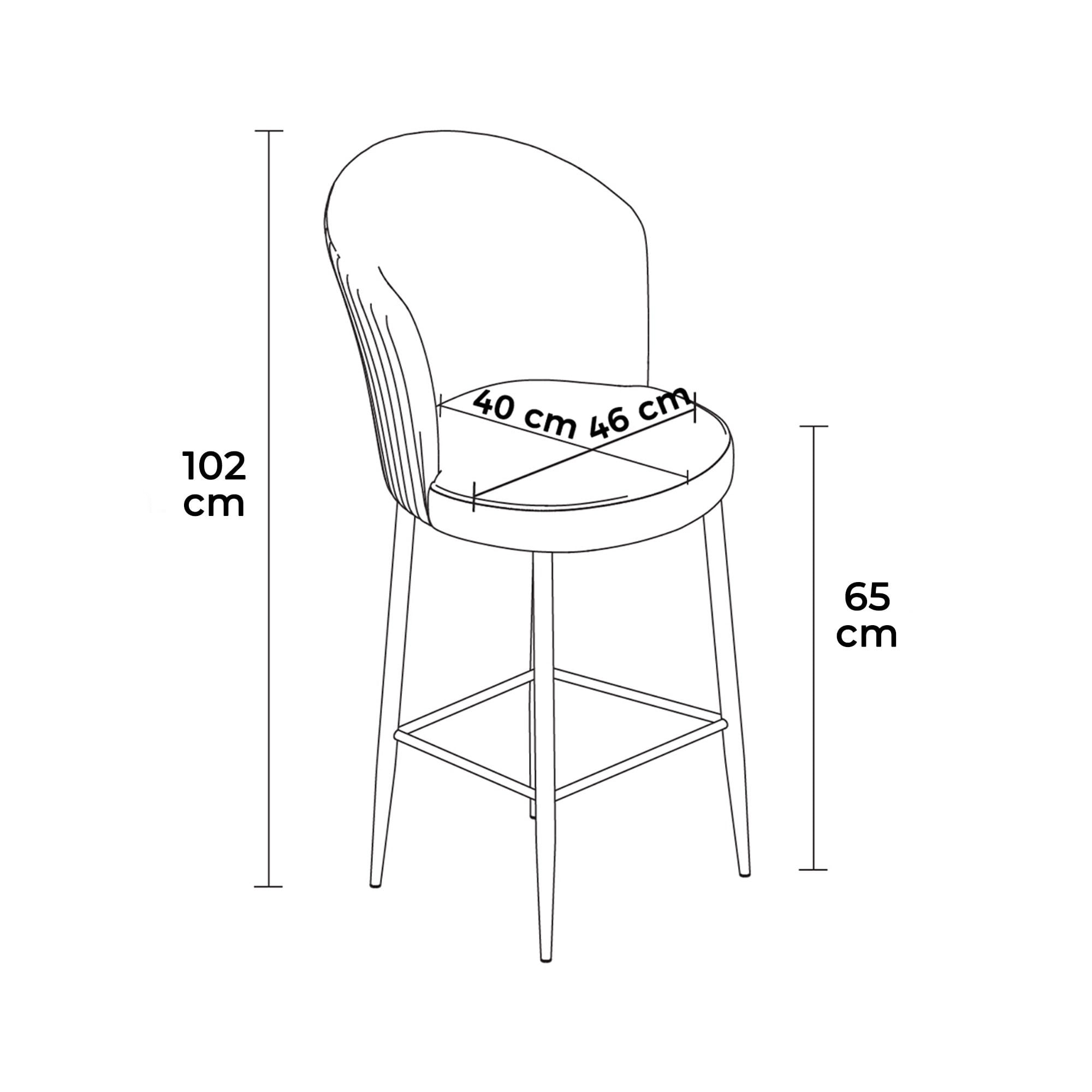 Set scaune bar, Hanah Home, metal, cappuccino si alb, 46x40x102 cm, 6 piese — imaginea 4