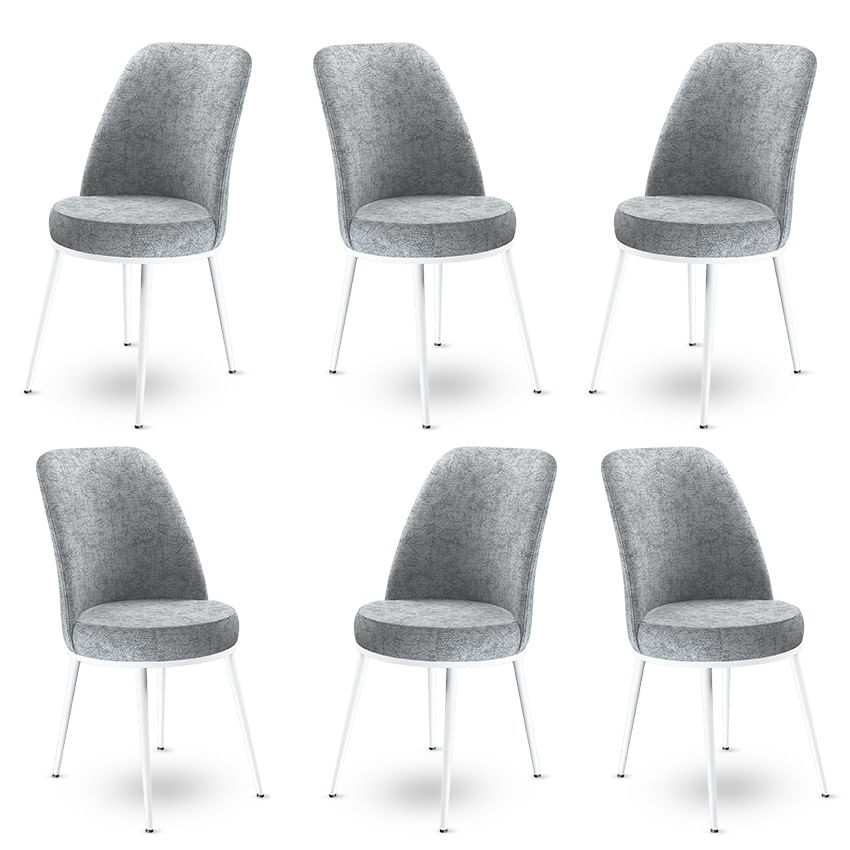Set scaune, Hanah Home, metal, gri si alb, 45x42x89 cm, babyface — imaginea 2