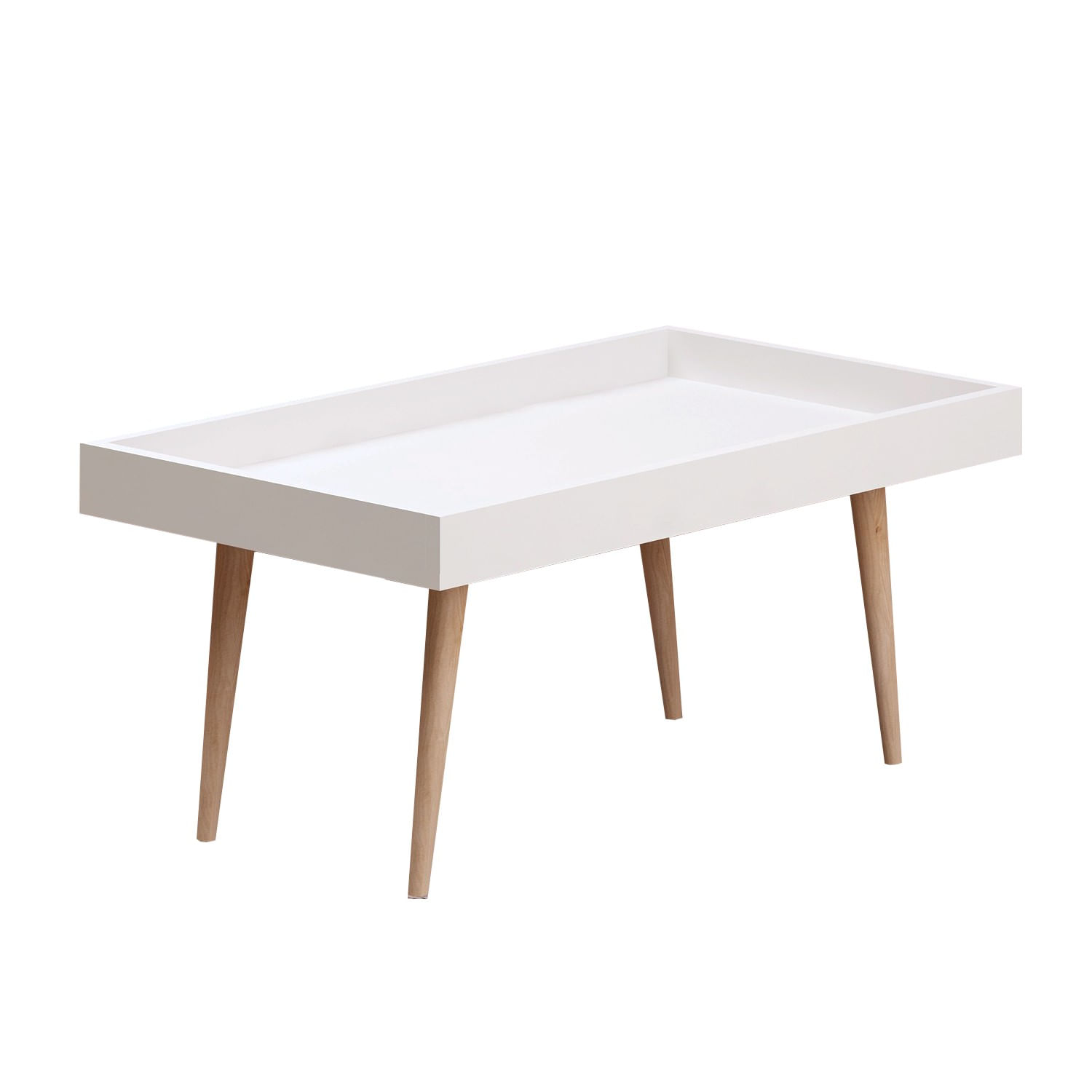 Masuta de cafea, Hanah Home, pal melaminat, alb, 80x45x48.8 cm — imaginea 2
