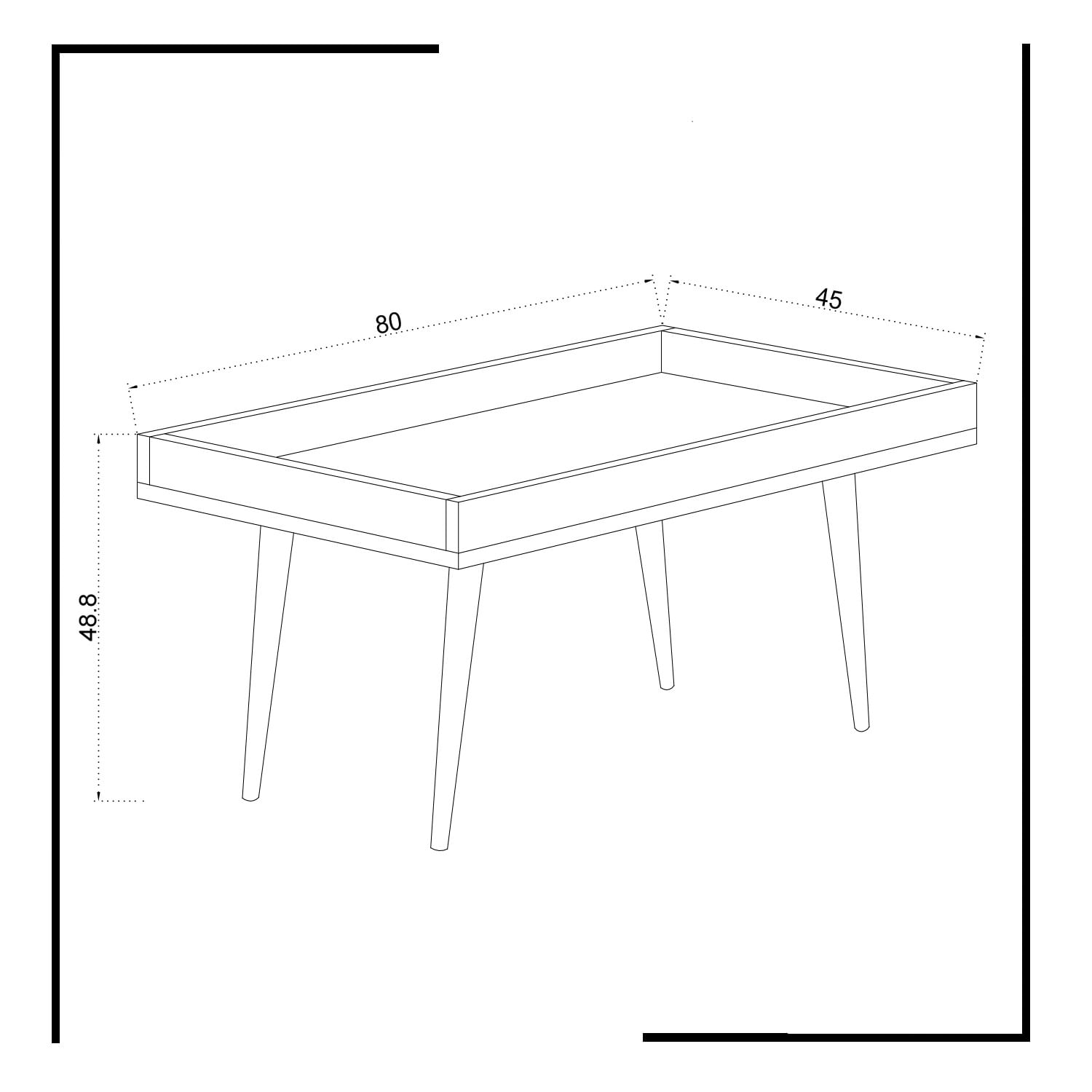Masuta de cafea, Hanah Home, pal melaminat, alb, 80x45x48.8 cm — imaginea 3