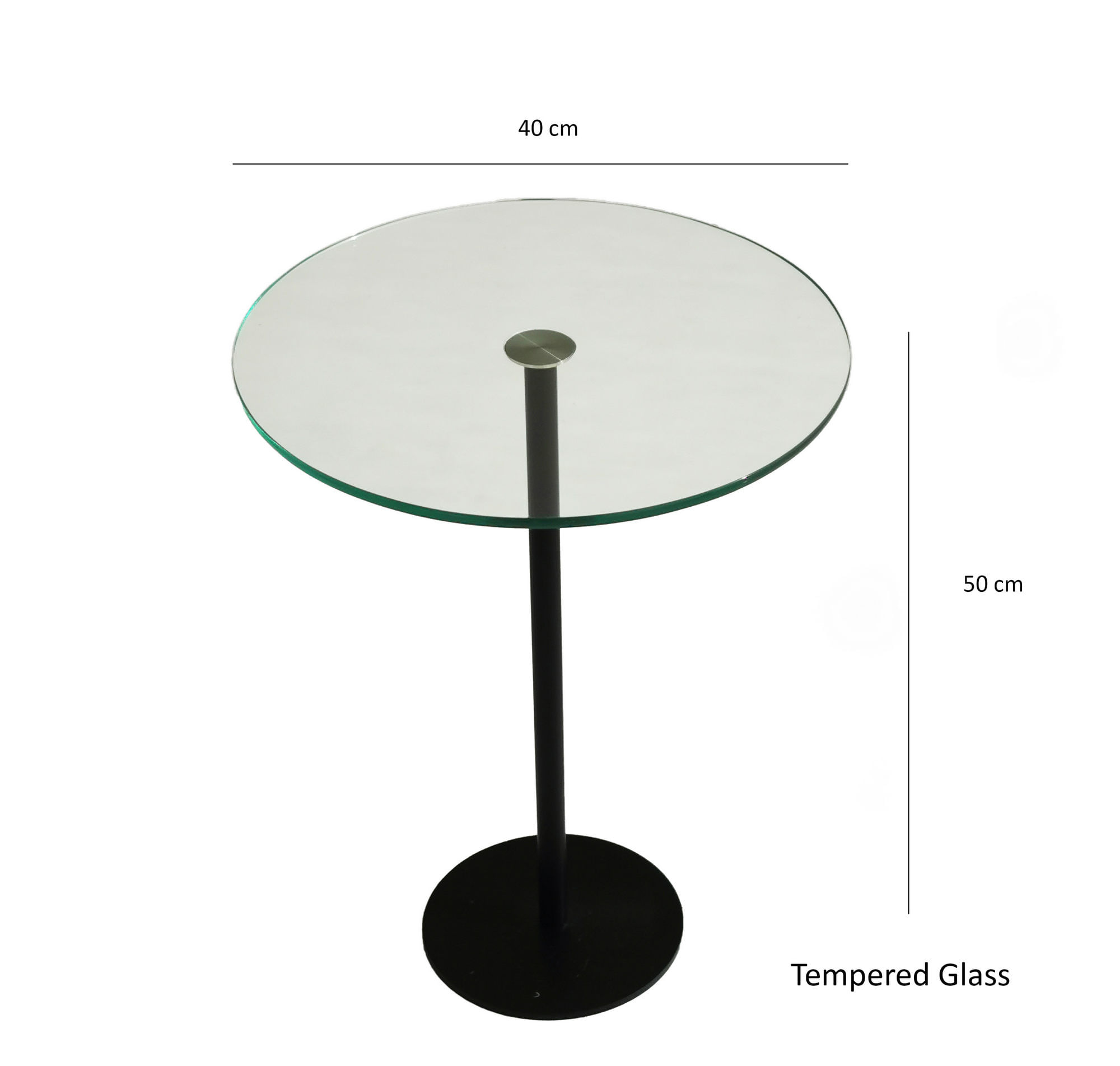 Masuta de cafea, Hanah Home, sticla securizata, negru, 40x40x50 cm — imaginea 3