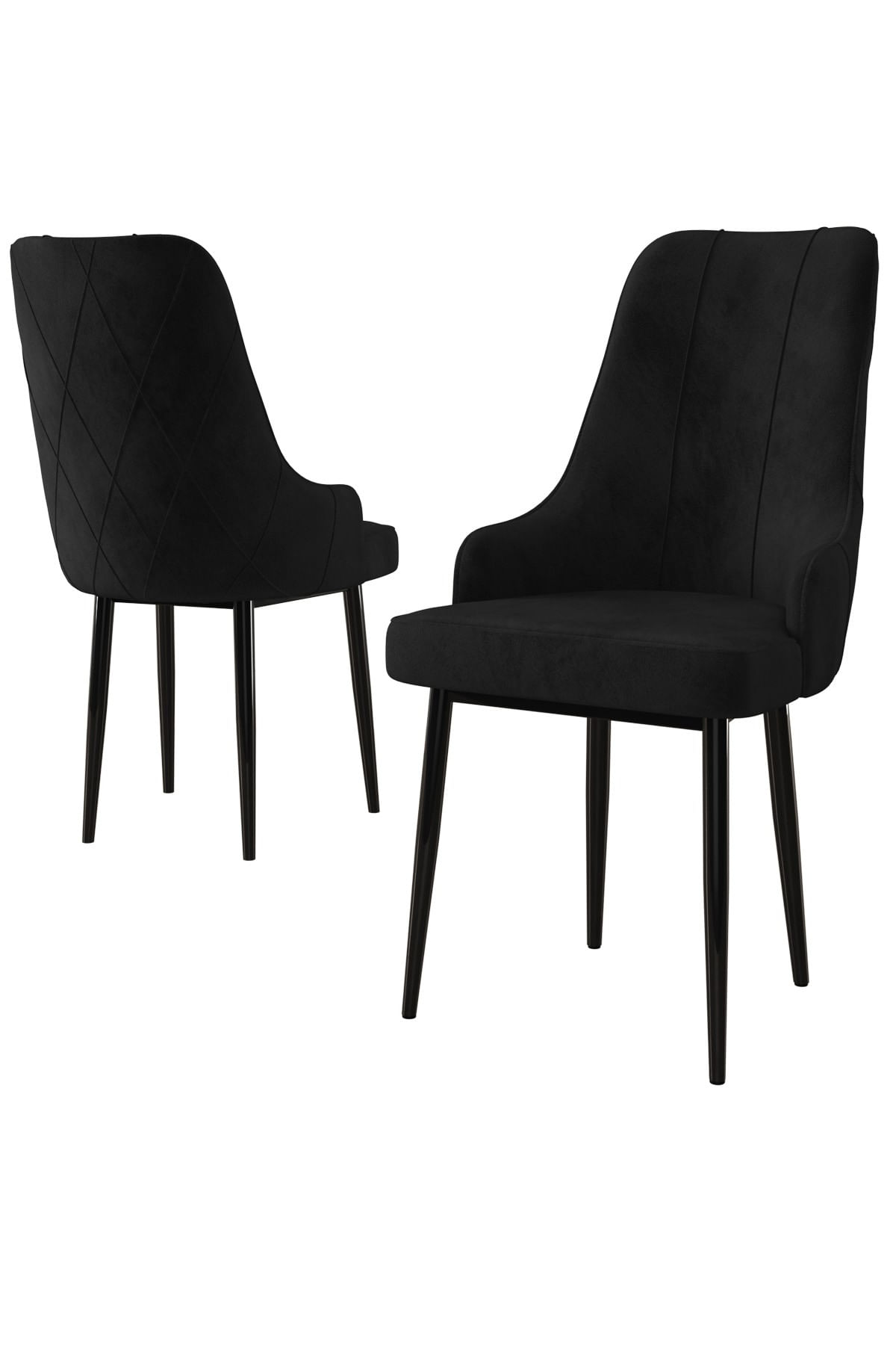 Set scaune, Hanah Home, metal, negru, 46x42x95 cm, babyface — imaginea 2