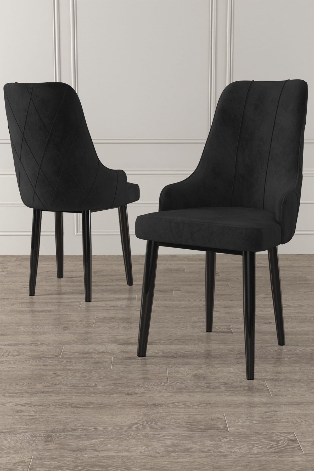 Set scaune, Hanah Home, metal, negru, 46x42x95 cm, babyface — imaginea 3