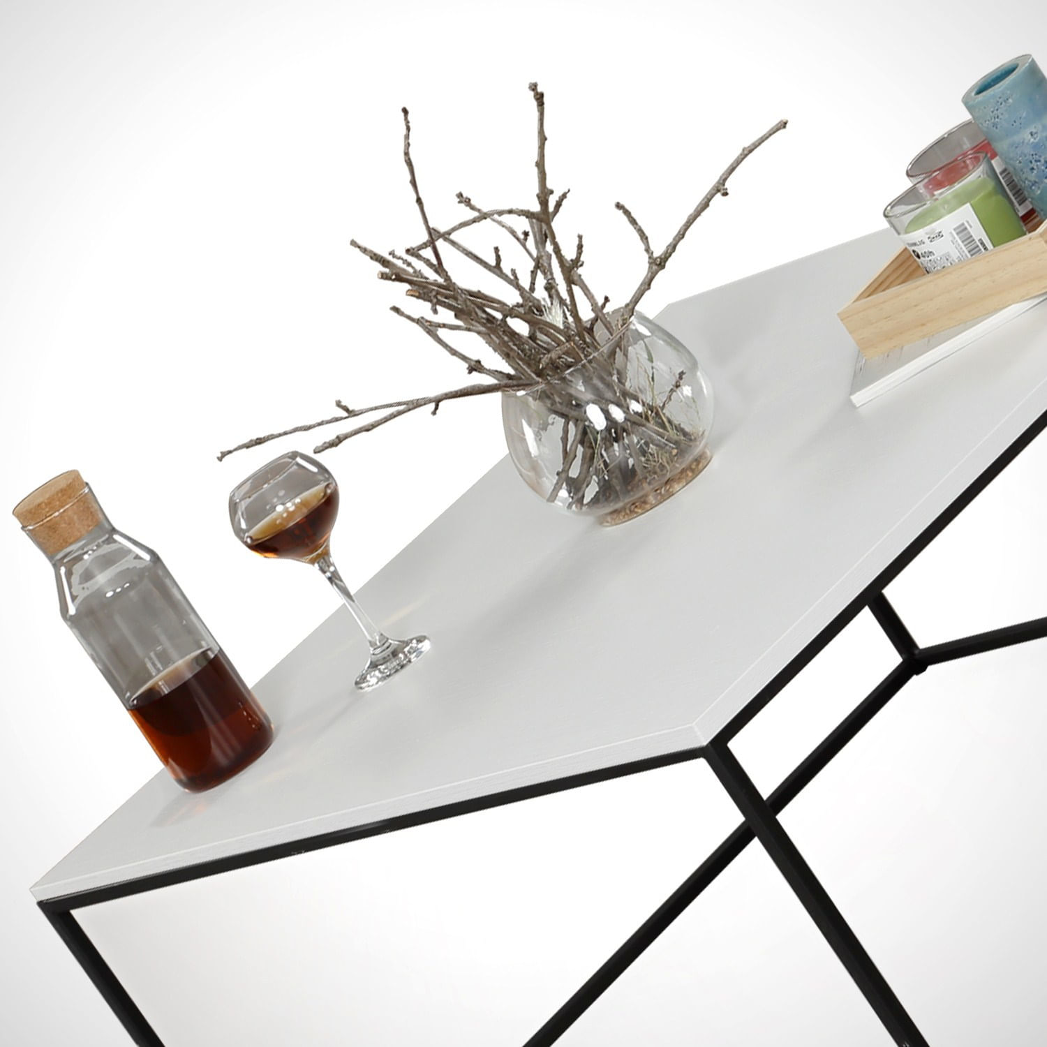 Masuta de cafea, Hanah Home, pal melaminat, alb, 75x75x43 cm — imaginea 6