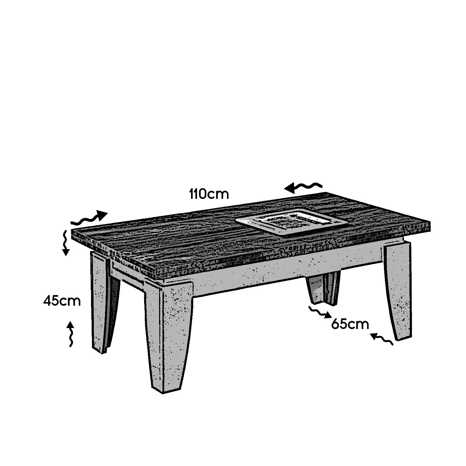 Masuta de cafea, Hanah Home, pal melaminat, bej, 110x65x45 cm — imaginea 4